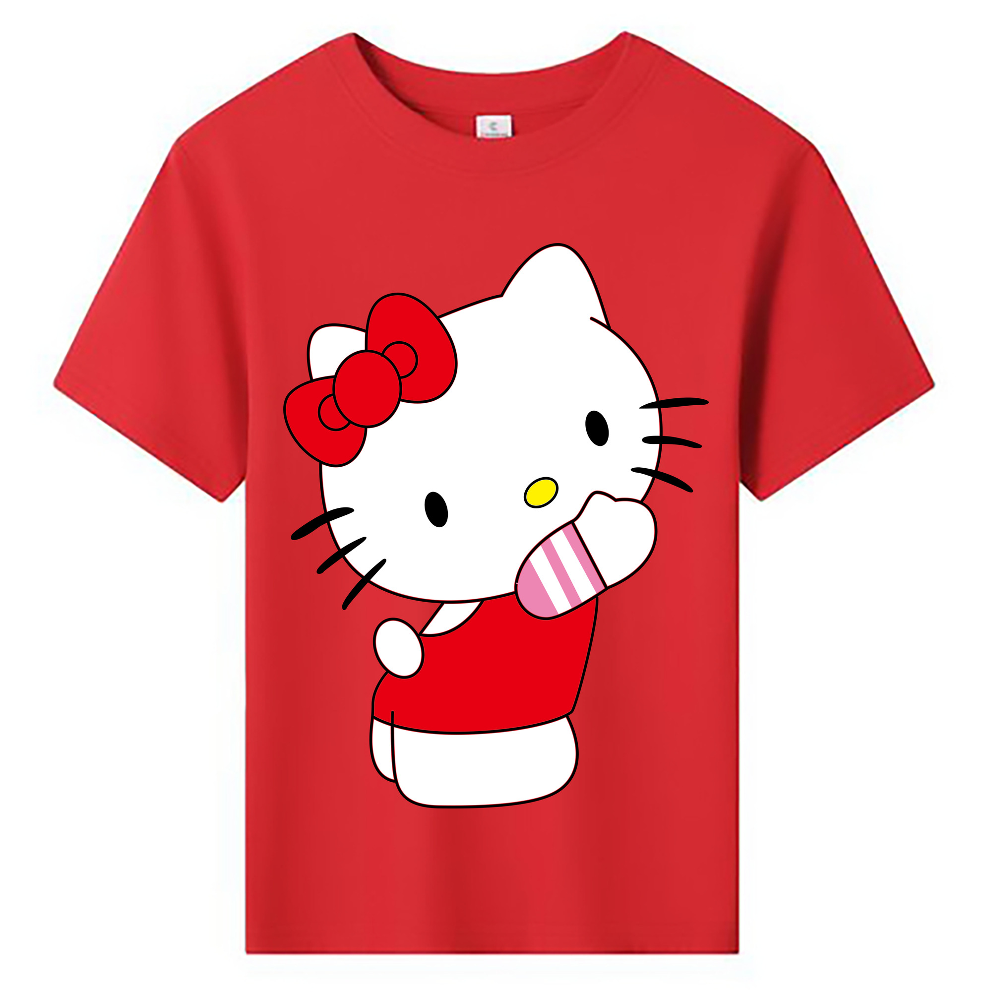 （画像用） Hello Kitty ハローキティ 綿100％キッズTシャツ（フロントプリント）