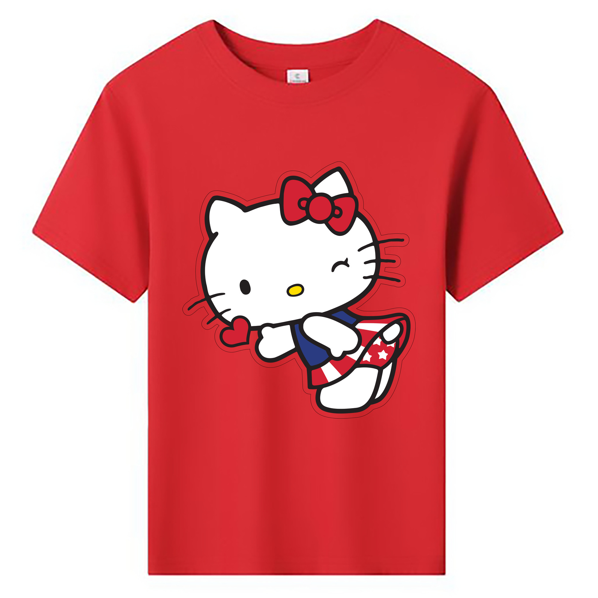 （画像用） Hello Kitty ハローキティ 綿100％キッズTシャツ（フロントプリント）