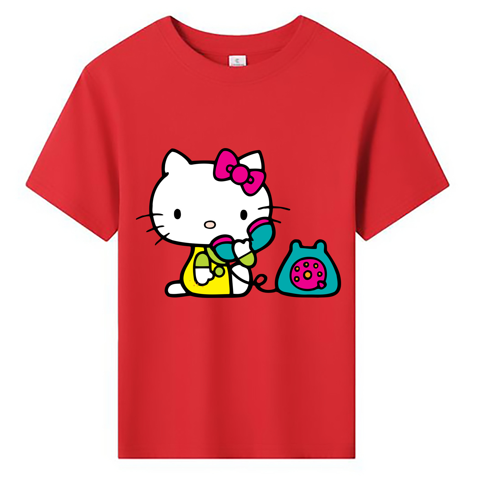 （画像用） Hello Kitty ハローキティ 綿100％キッズTシャツ（フロントプリント）
