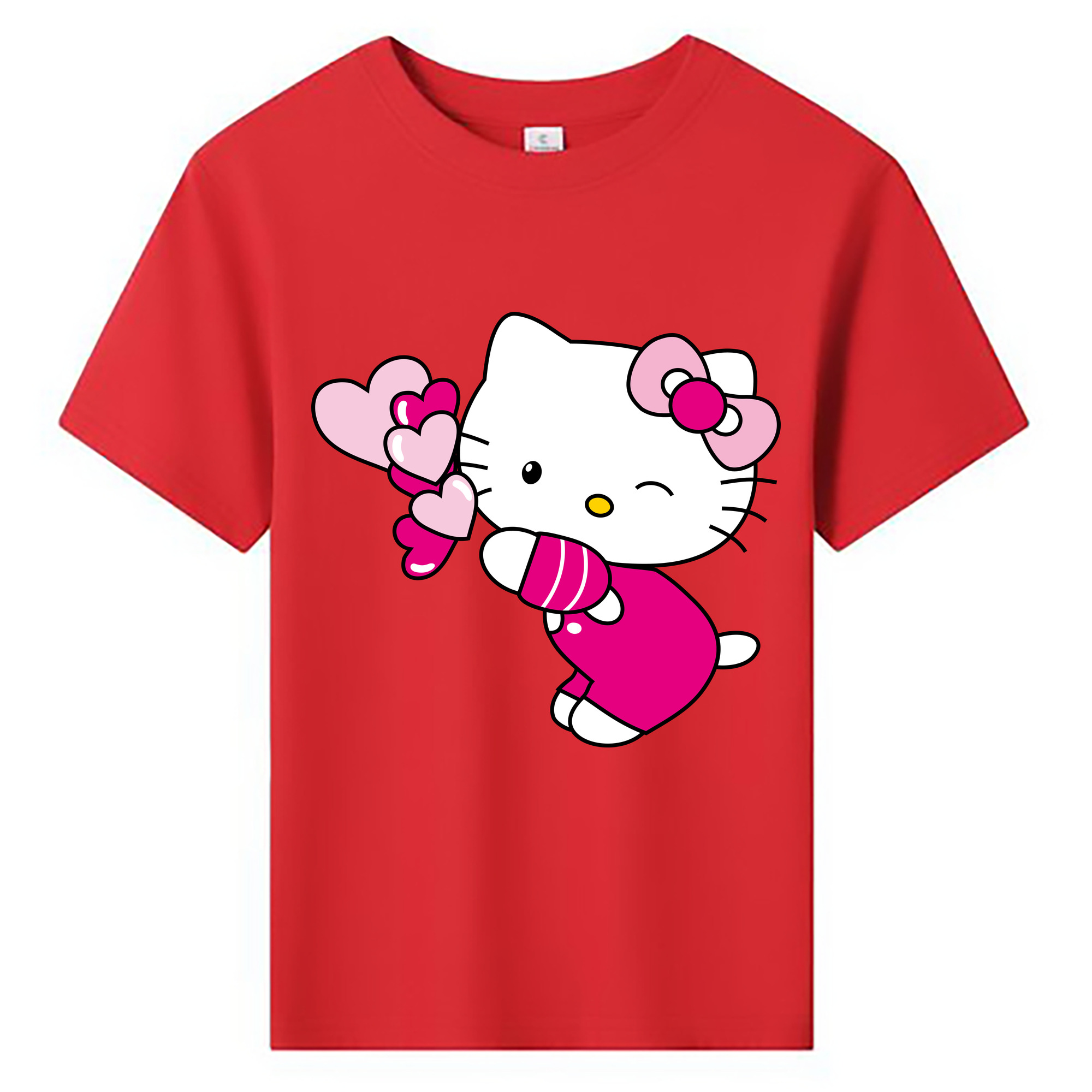 （画像用） Hello Kitty ハローキティ 綿100％キッズTシャツ（フロントプリント）