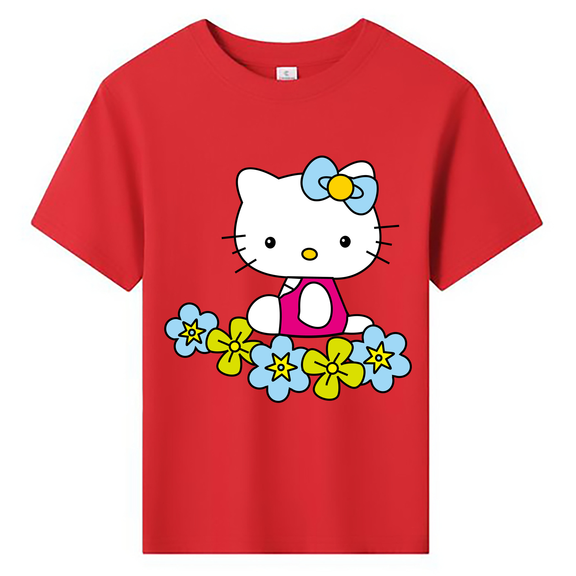 （画像用） Hello Kitty ハローキティ 綿100％キッズTシャツ（フロントプリント）