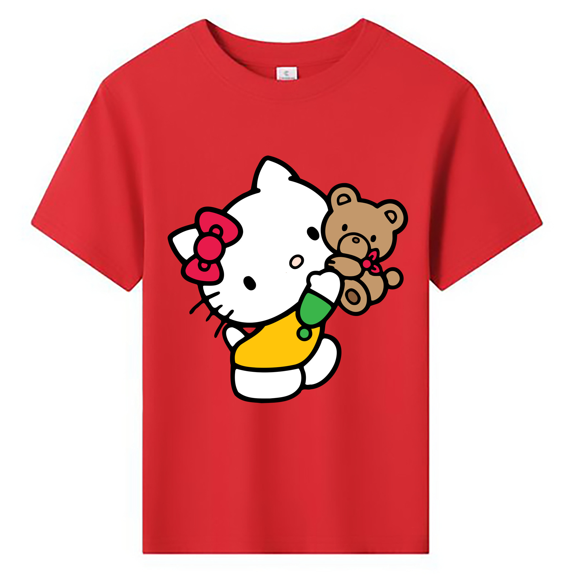 （画像用） Hello Kitty ハローキティ 綿100％キッズTシャツ（フロントプリント）