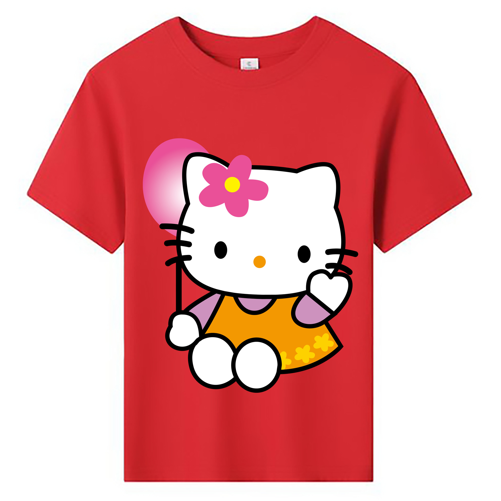 （画像用） Hello Kitty ハローキティ 綿100％キッズTシャツ（フロントプリント）
