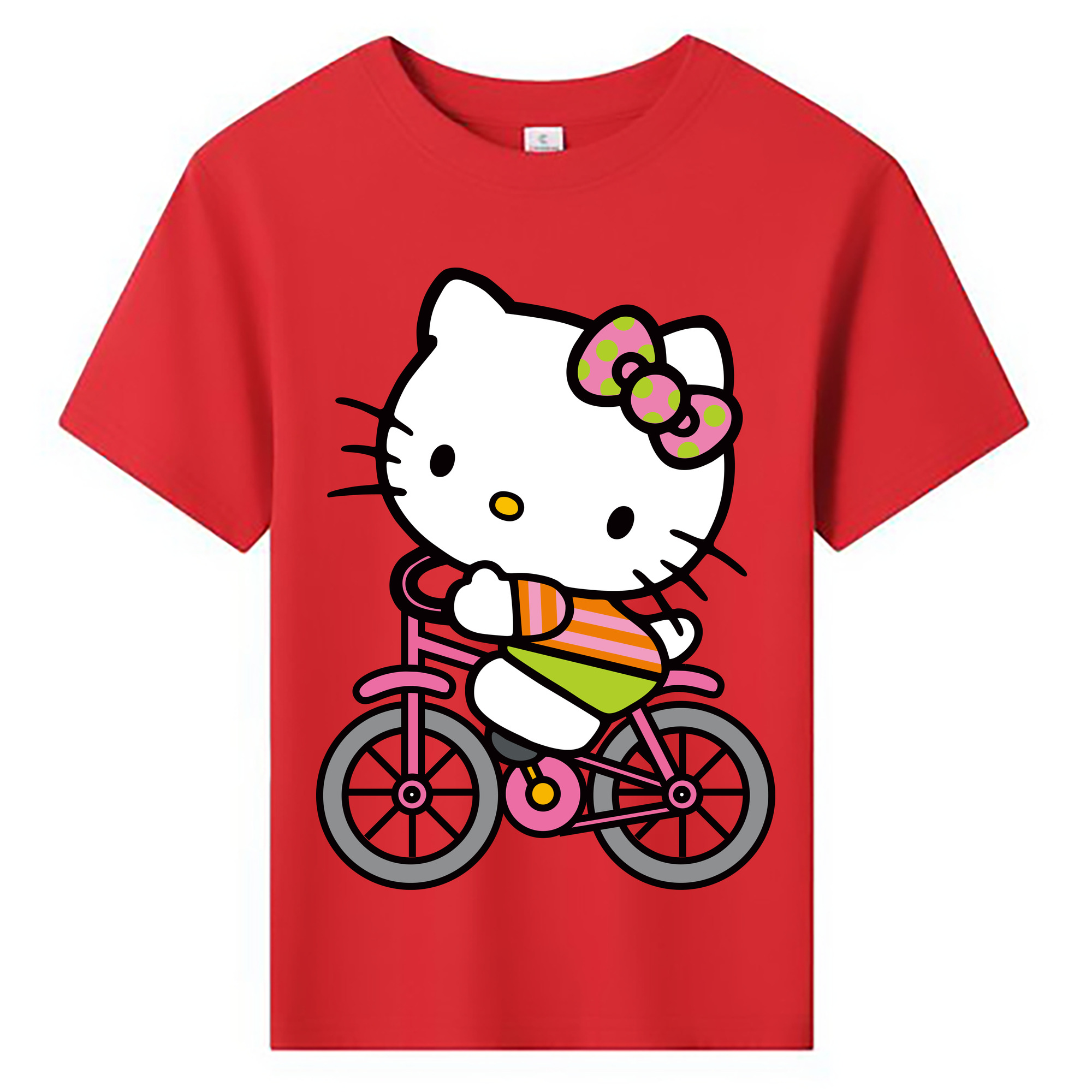（画像用） Hello Kitty ハローキティ 綿100％キッズTシャツ（フロントプリント）