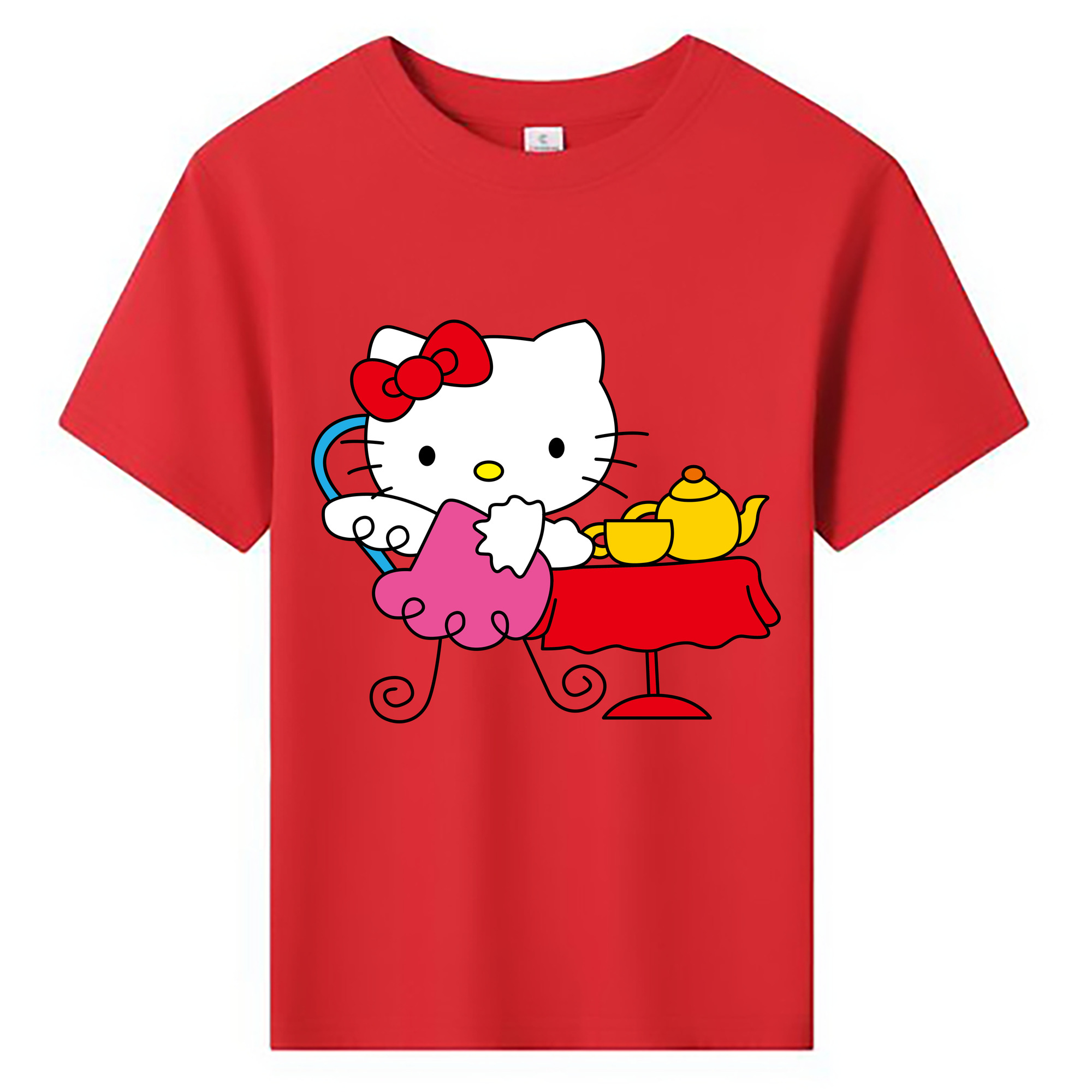 （画像用） Hello Kitty ハローキティ 綿100％キッズTシャツ（フロントプリント）