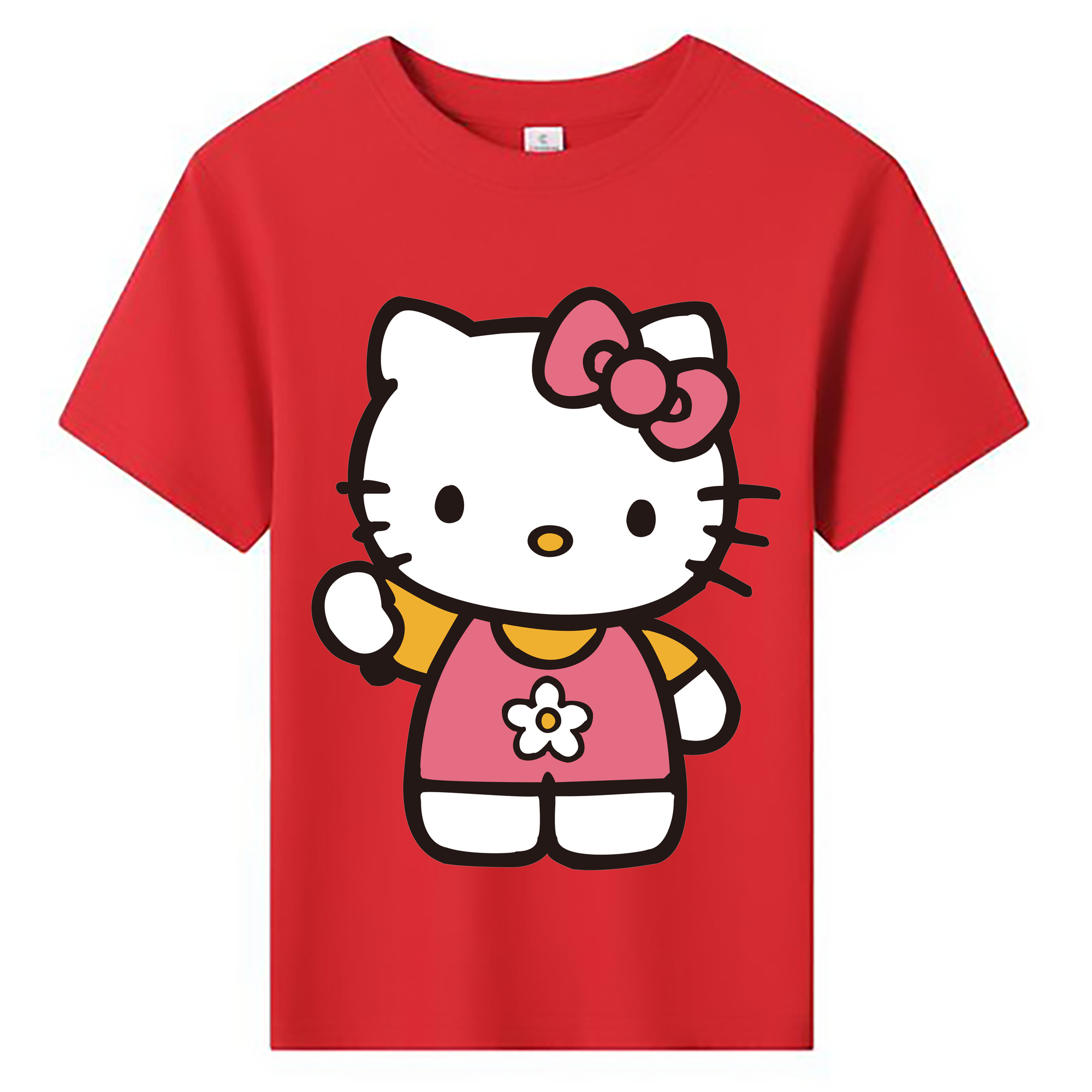 （画像用） Hello Kitty ハローキティ 綿100％キッズTシャツ（フロントプリント）