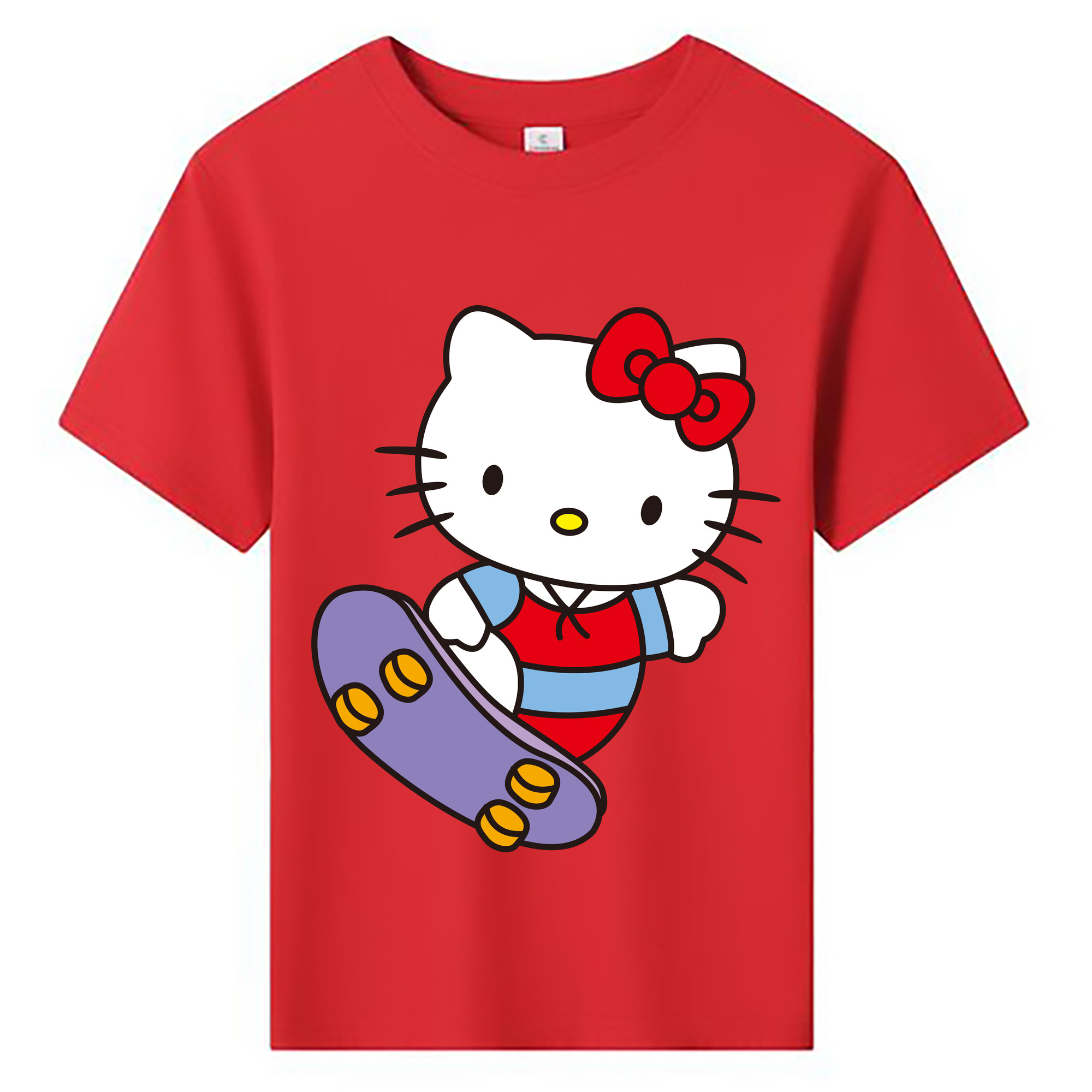 （画像用） Hello Kitty ハローキティ 綿100％キッズTシャツ（フロントプリント）