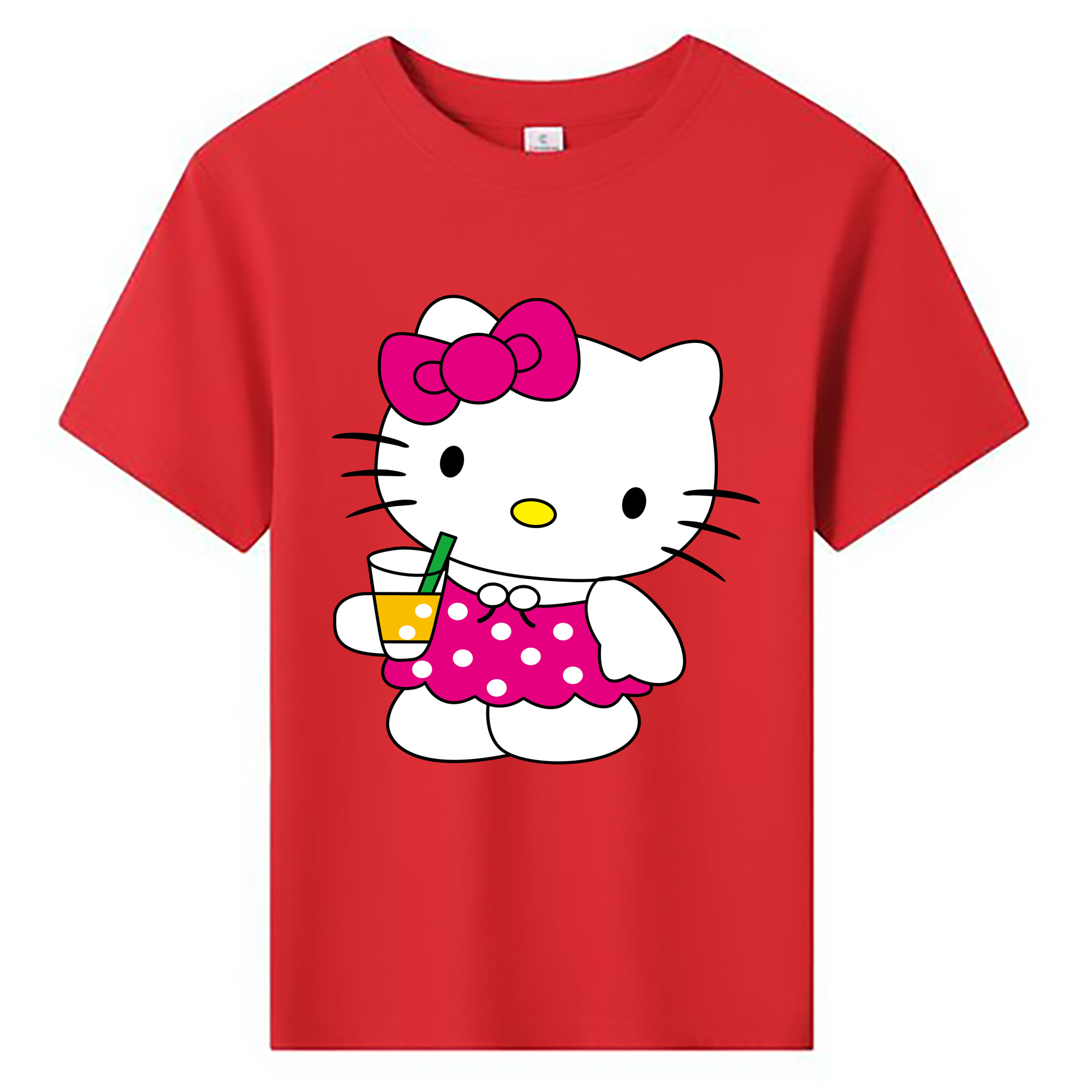 （画像用） Hello Kitty ハローキティ 綿100％キッズTシャツ（フロントプリント）