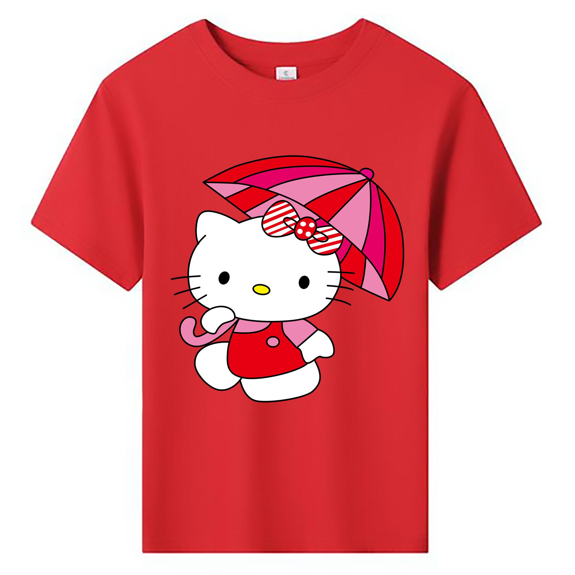 （画像用） Hello Kitty ハローキティ 綿100％キッズTシャツ（フロントプリント）