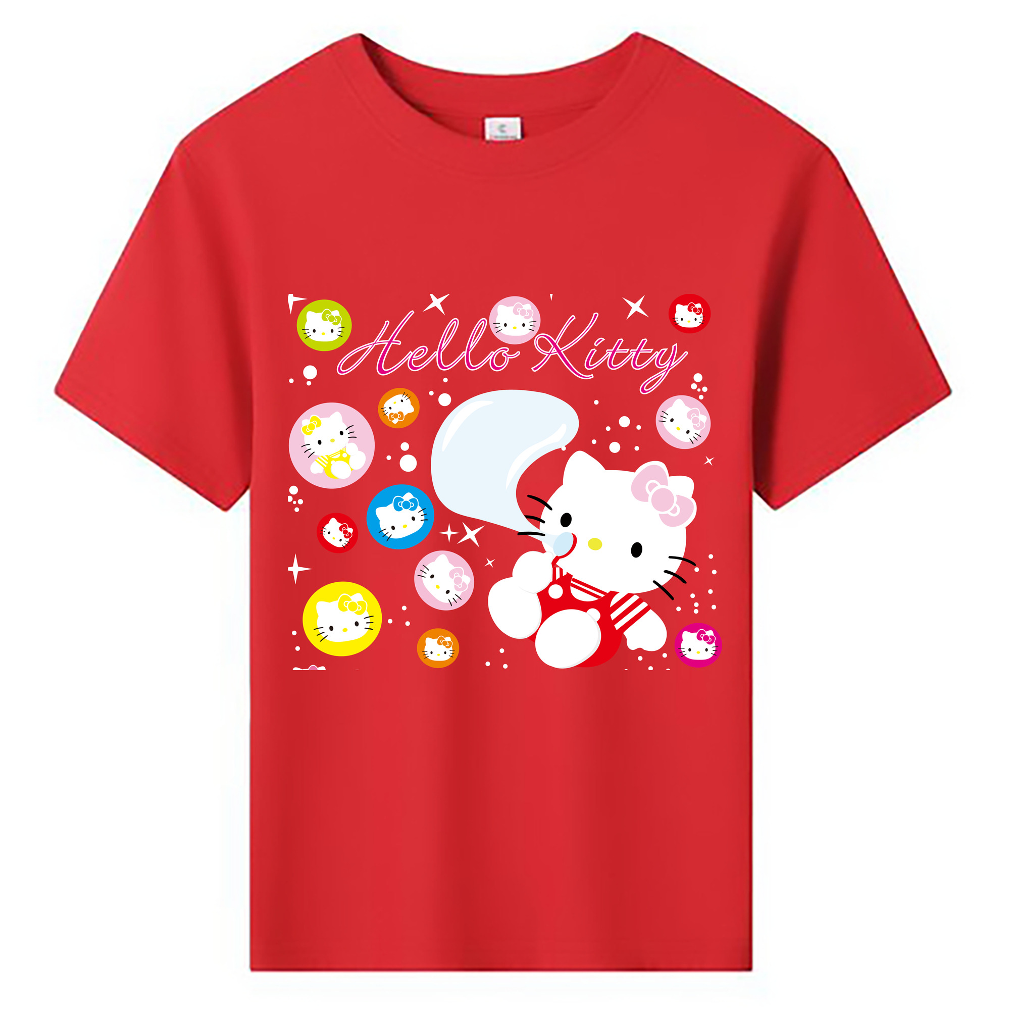（画像用） Hello Kitty ハローキティ 綿100％キッズTシャツ（フロントプリント）