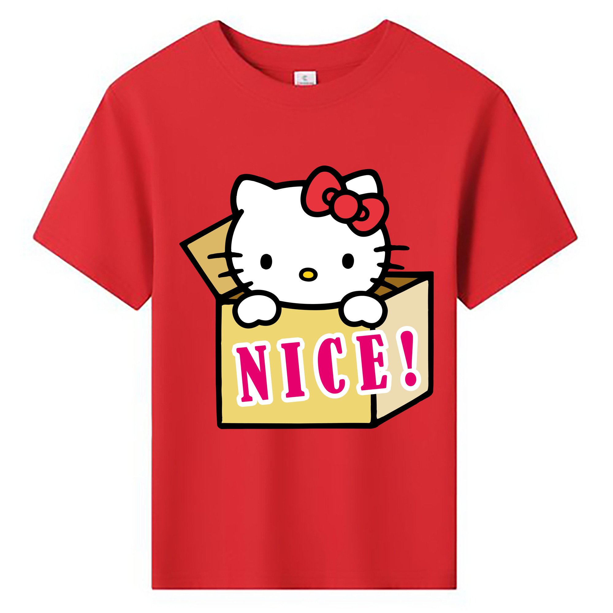 （画像用） Hello Kitty ハローキティ 綿100％キッズTシャツ（フロントプリント）