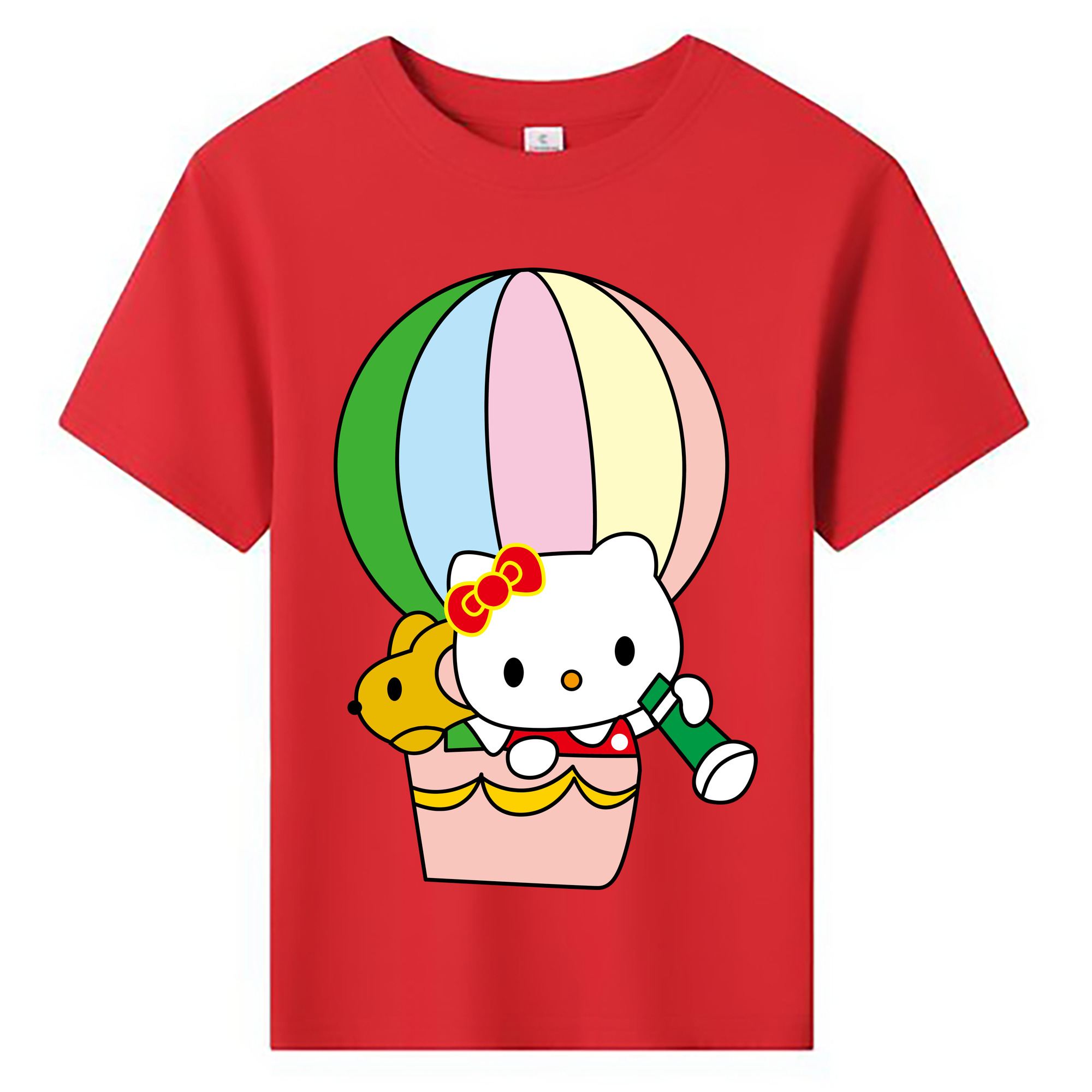 （画像用） Hello Kitty ハローキティ 綿100％キッズTシャツ（フロントプリント）
