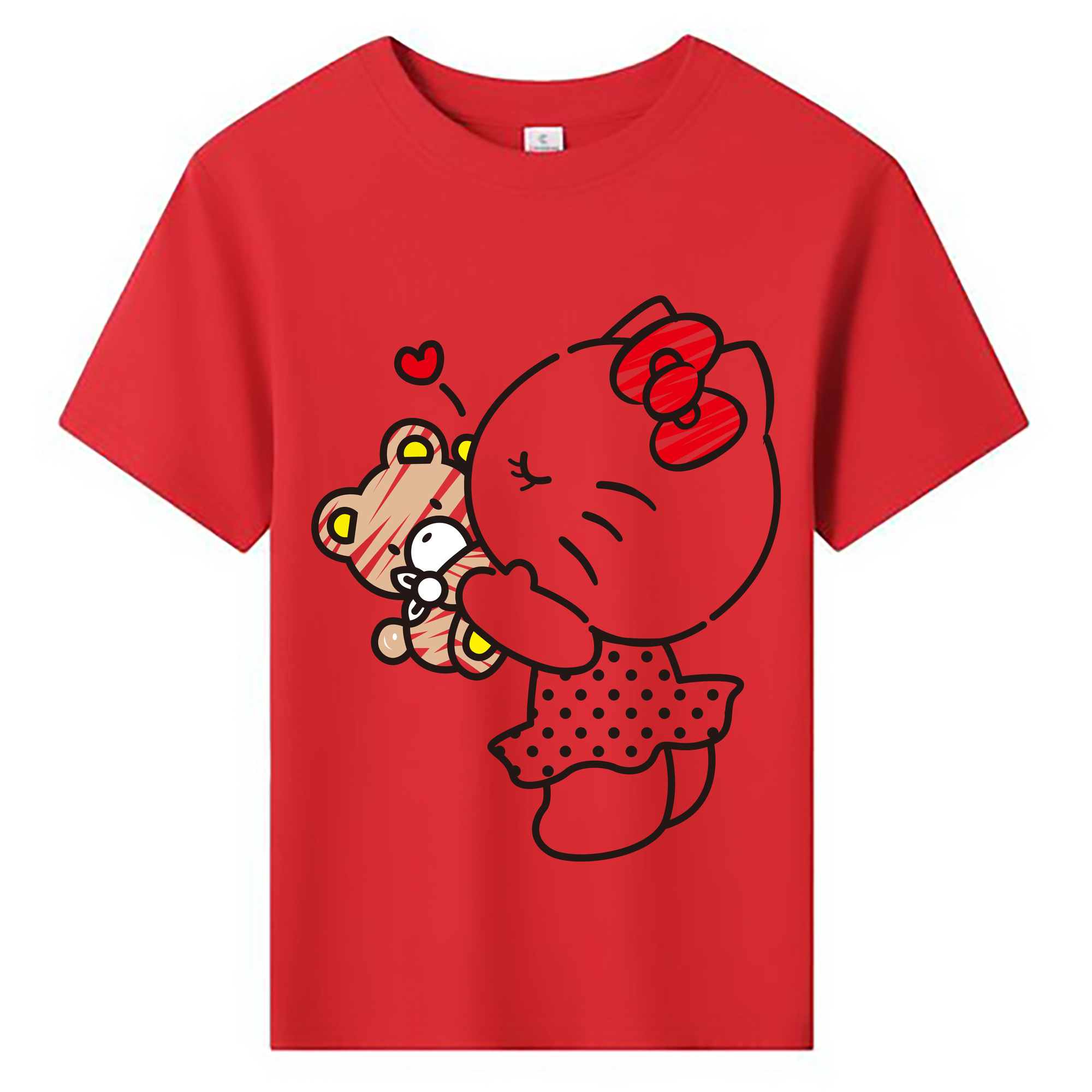（画像用） Hello Kitty ハローキティ 綿100％キッズTシャツ（フロントプリント）