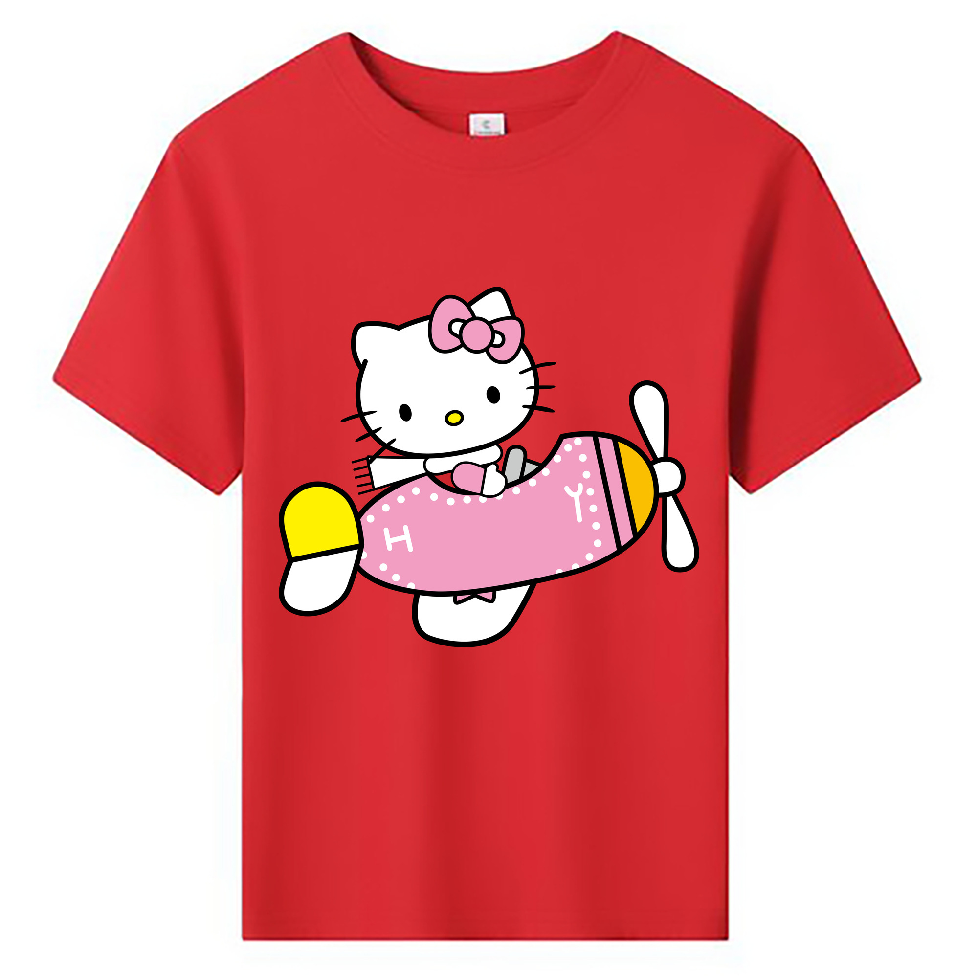 （画像用） Hello Kitty ハローキティ 綿100％キッズTシャツ（フロントプリント）