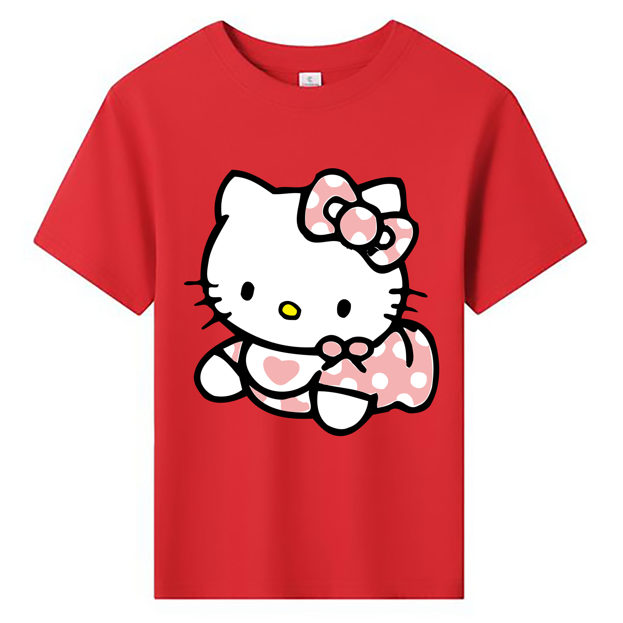 （画像用） Hello Kitty ハローキティ 綿100％キッズTシャツ（フロントプリント）