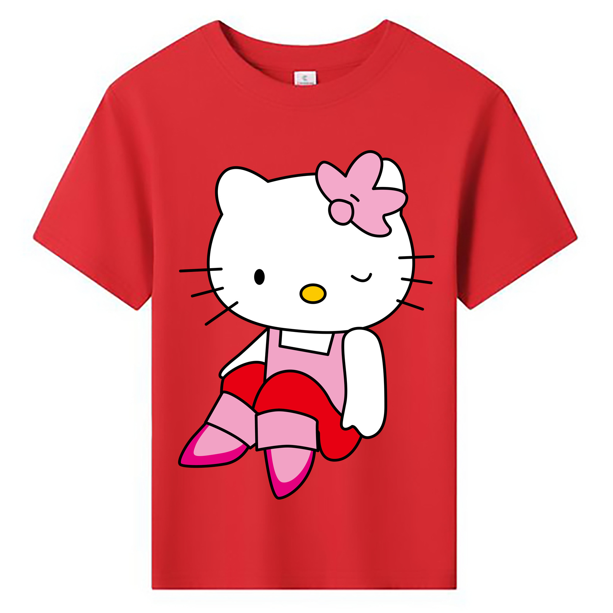 （画像用） Hello Kitty ハローキティ 綿100％キッズTシャツ（フロントプリント）
