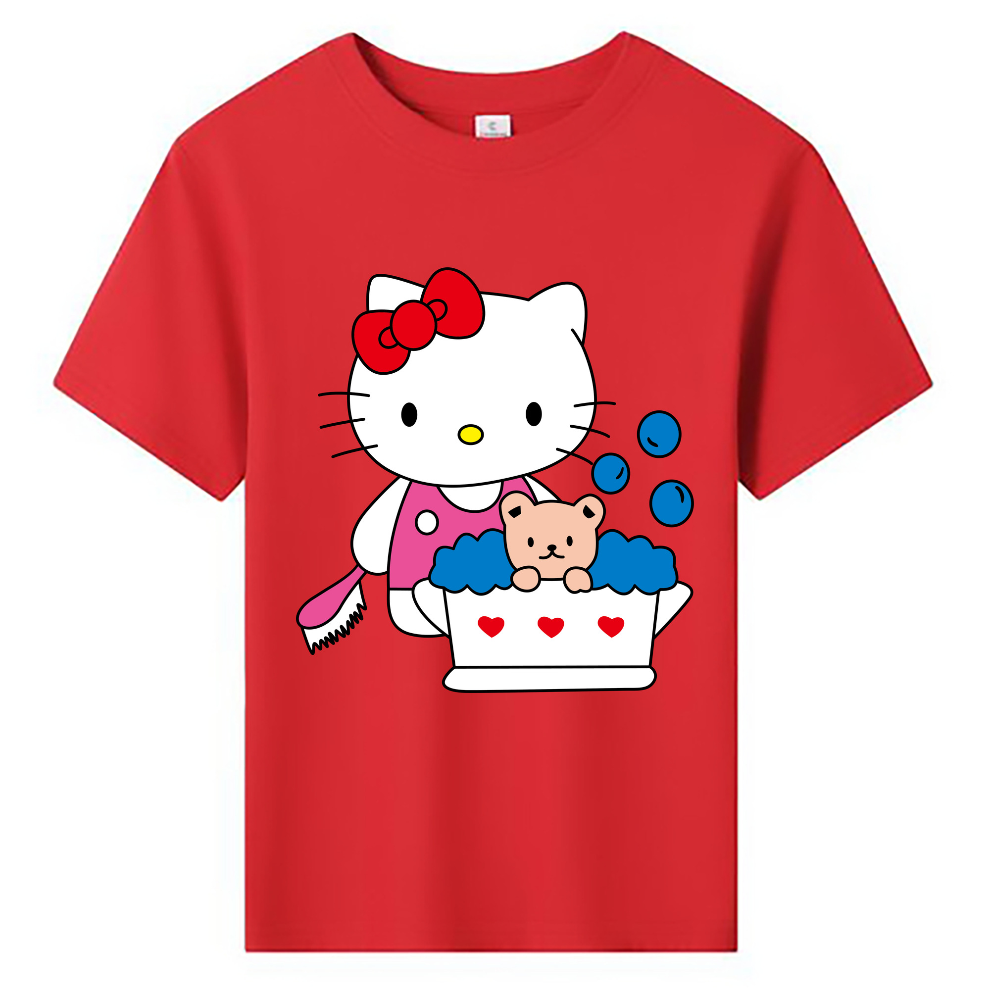 （画像用） Hello Kitty ハローキティ 綿100％キッズTシャツ（フロントプリント）