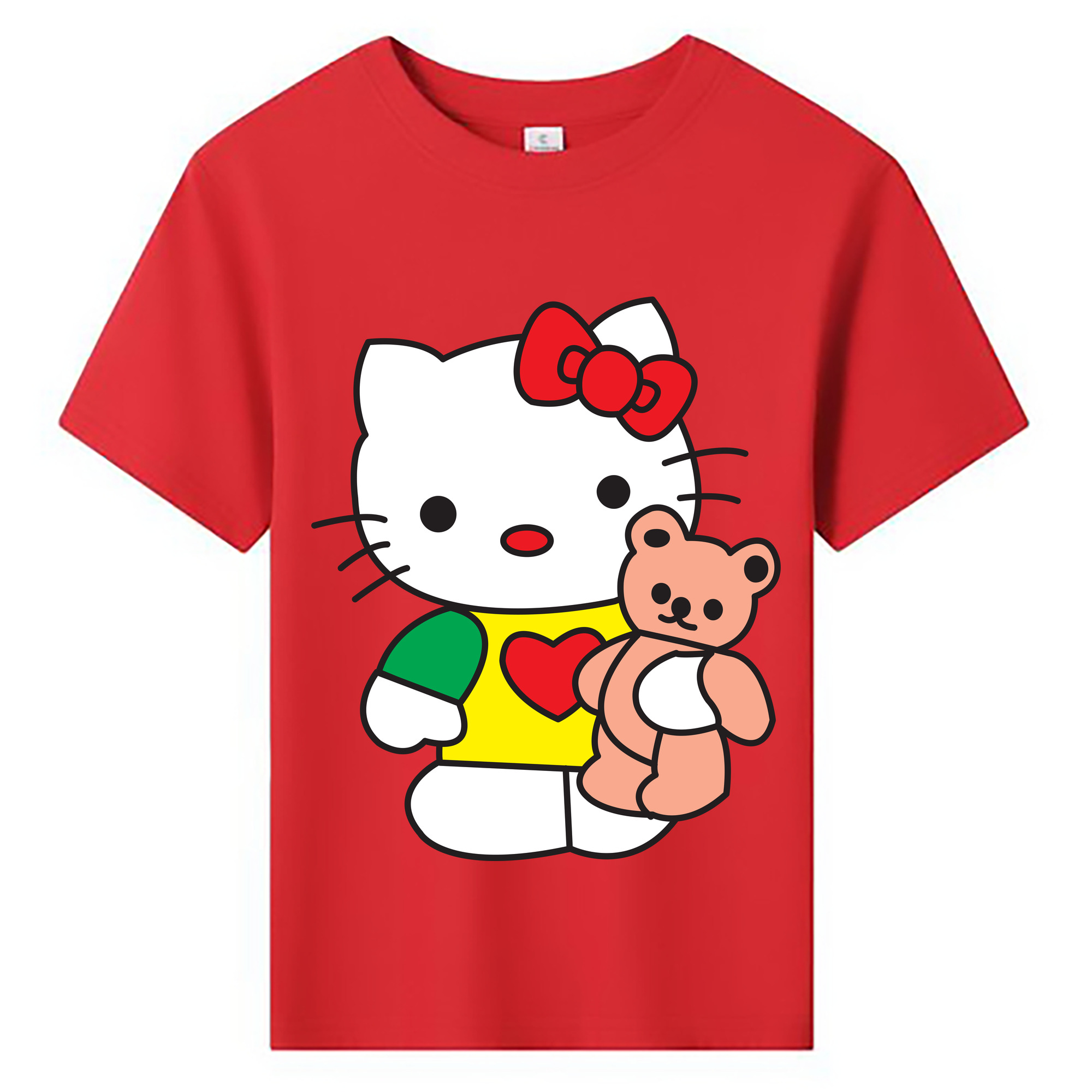 （画像用） Hello Kitty ハローキティ 綿100％キッズTシャツ（フロントプリント）