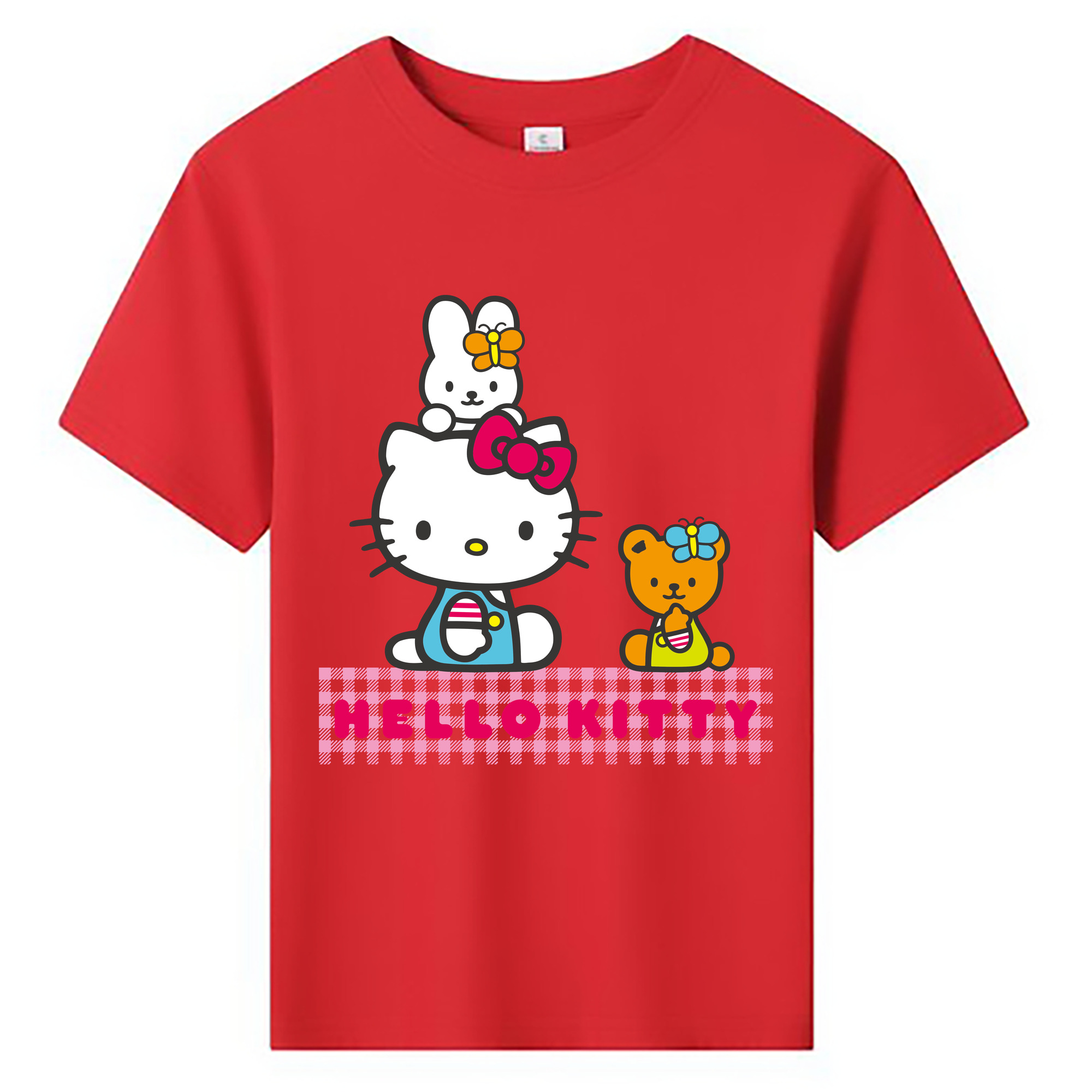 （画像用） Hello Kitty ハローキティ 綿100％キッズTシャツ（フロントプリント）