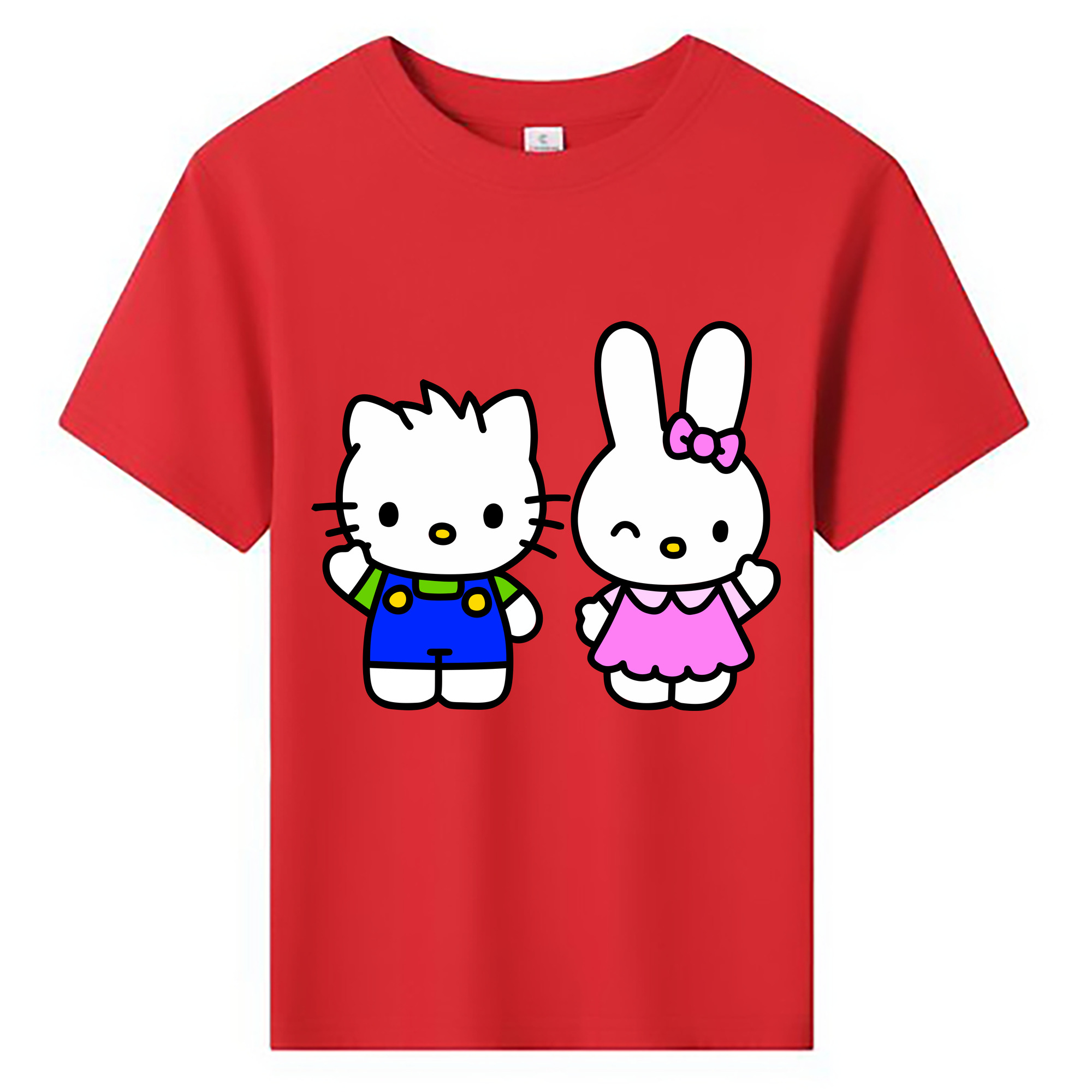 （画像用） Hello Kitty ハローキティ 綿100％キッズTシャツ（フロントプリント）