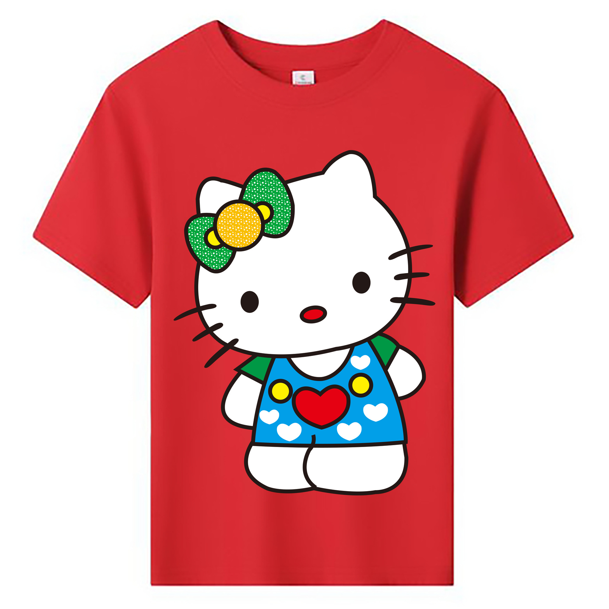 （画像用） Hello Kitty ハローキティ 綿100％キッズTシャツ（フロントプリント）
