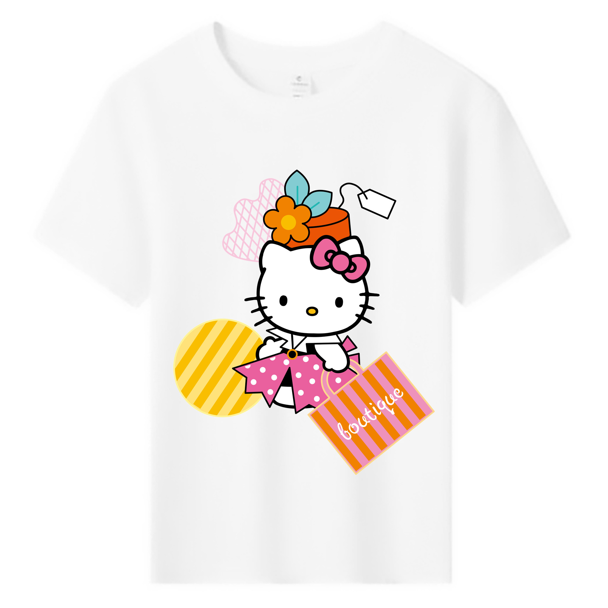 （画像用） Hello Kitty ハローキティ 綿100％キッズTシャツ（フロントプリント）