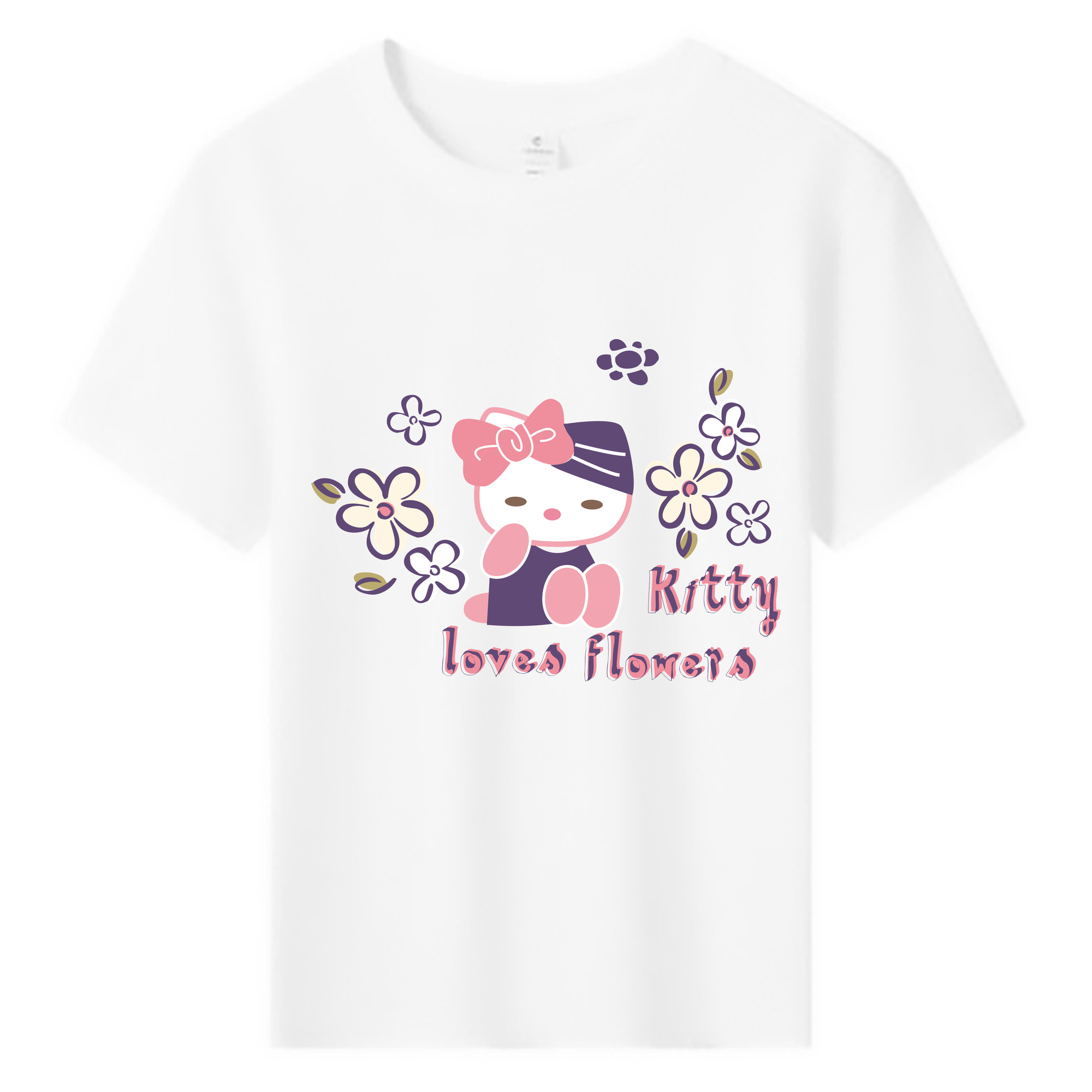 （画像用） Hello Kitty ハローキティ 綿100％キッズTシャツ（フロントプリント）