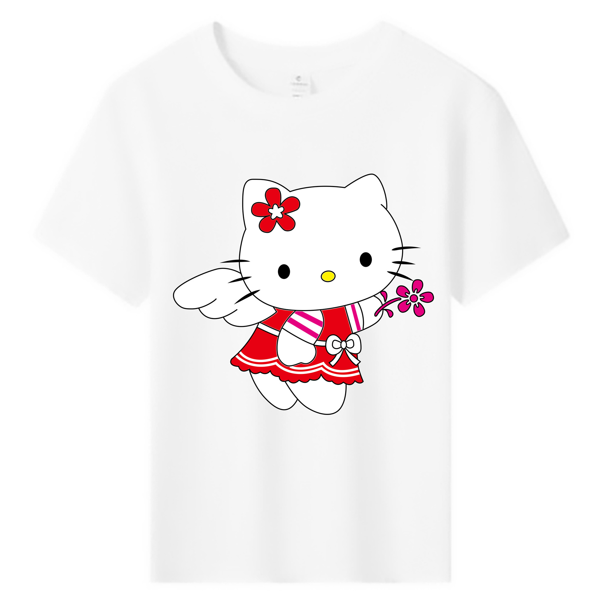 （画像用） Hello Kitty ハローキティ 綿100％キッズTシャツ（フロントプリント）