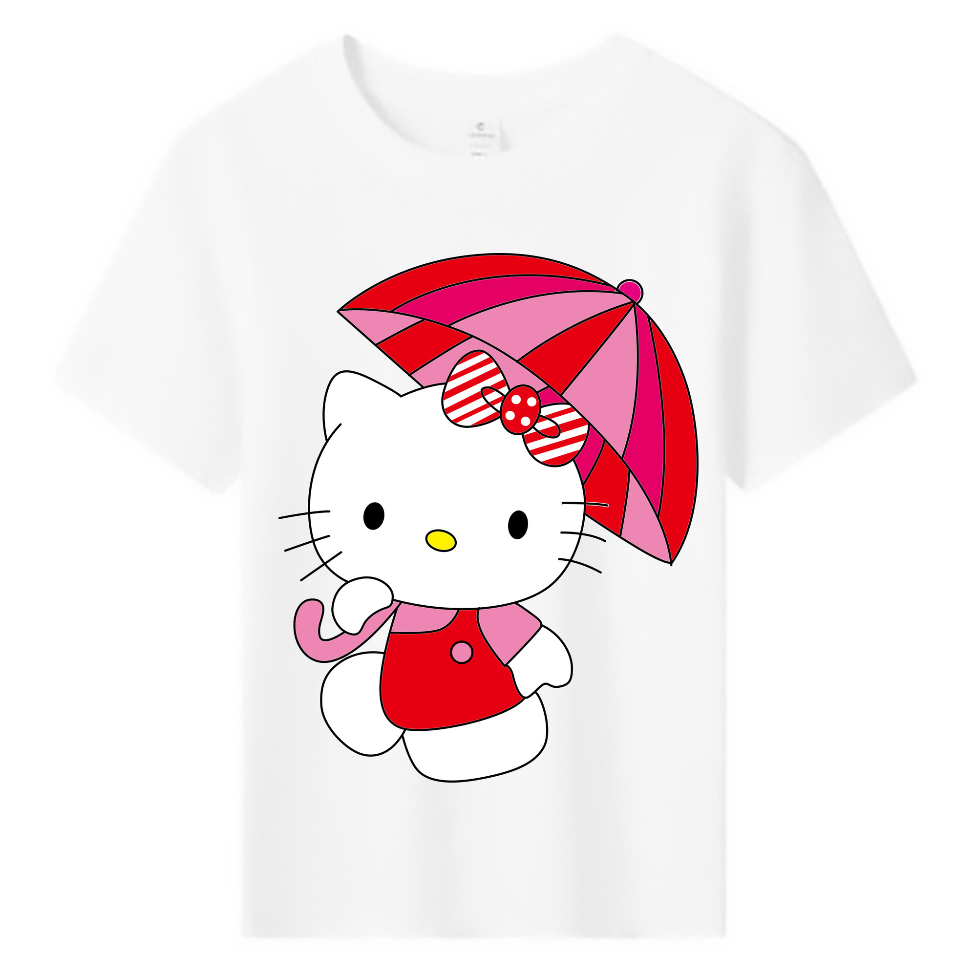 （画像用） Hello Kitty ハローキティ 綿100％キッズTシャツ（フロントプリント）
