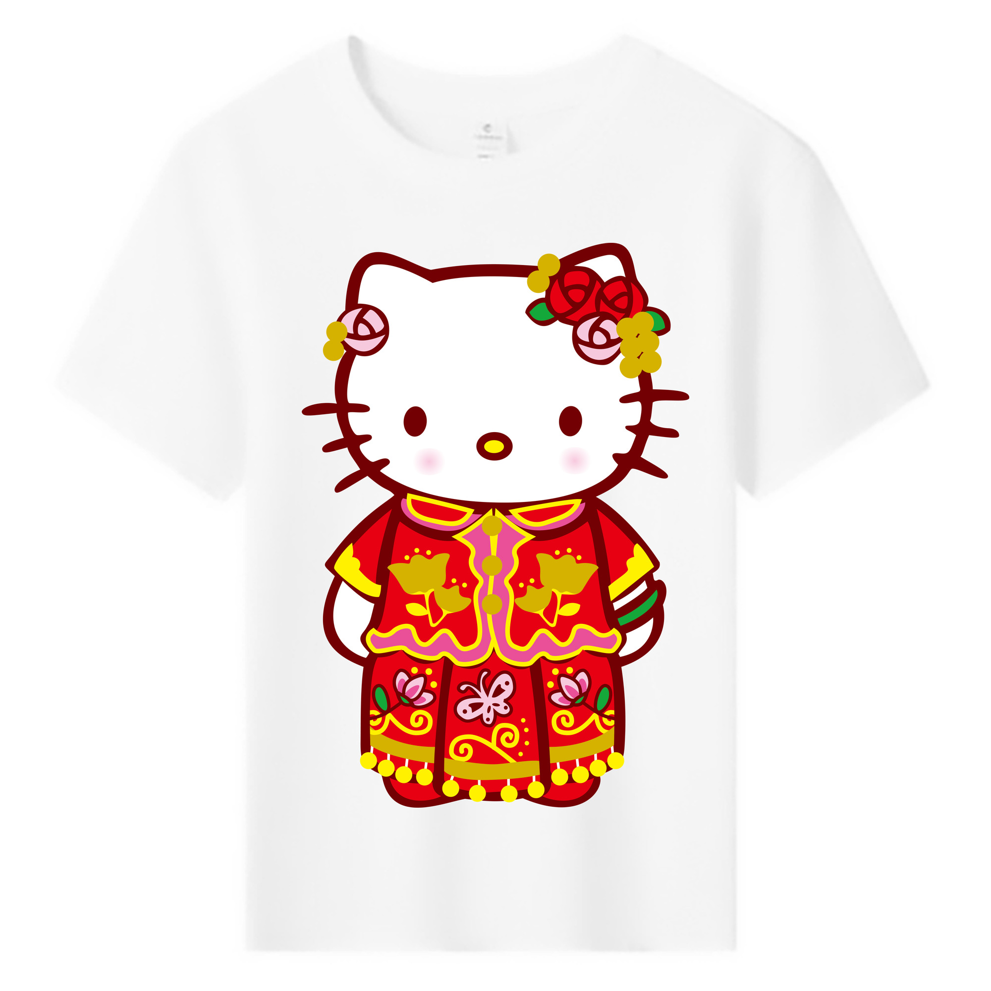 （画像用） Hello Kitty ハローキティ 綿100％キッズTシャツ（フロントプリント）