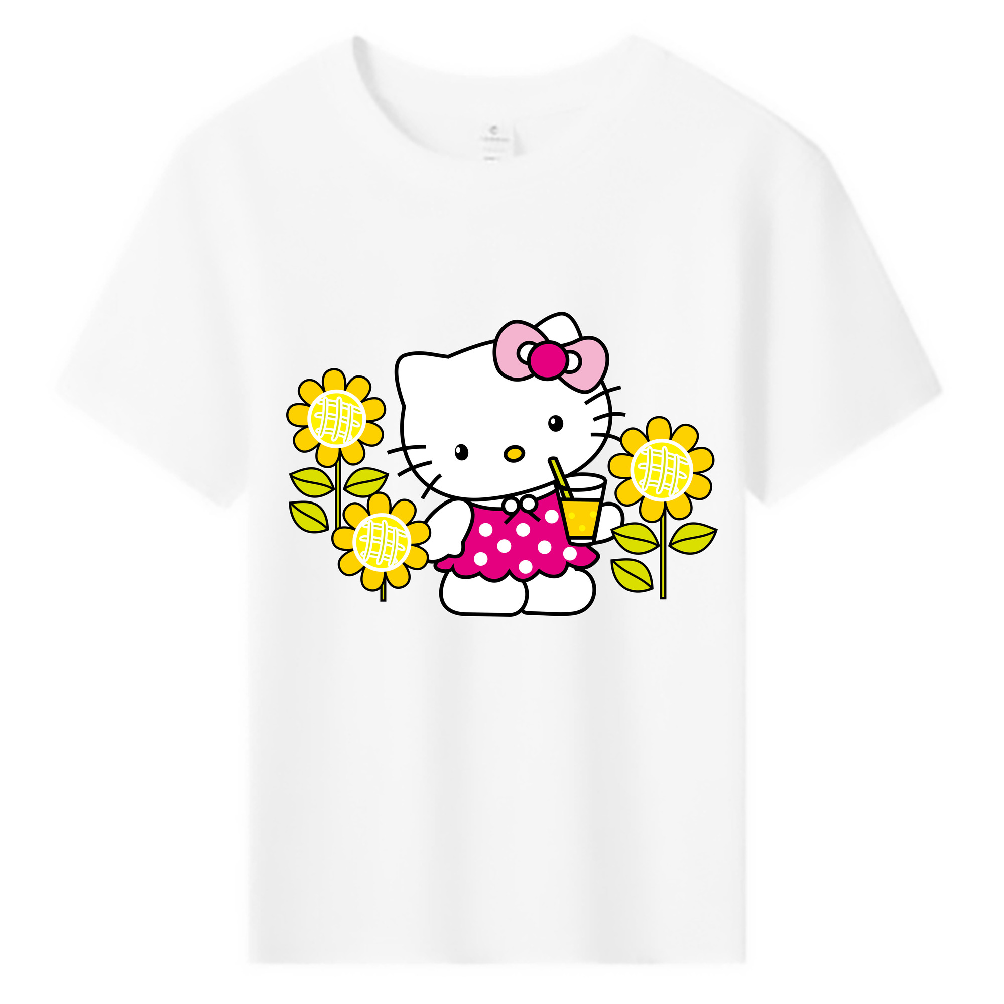 （画像用） Hello Kitty ハローキティ 綿100％キッズTシャツ（フロントプリント）