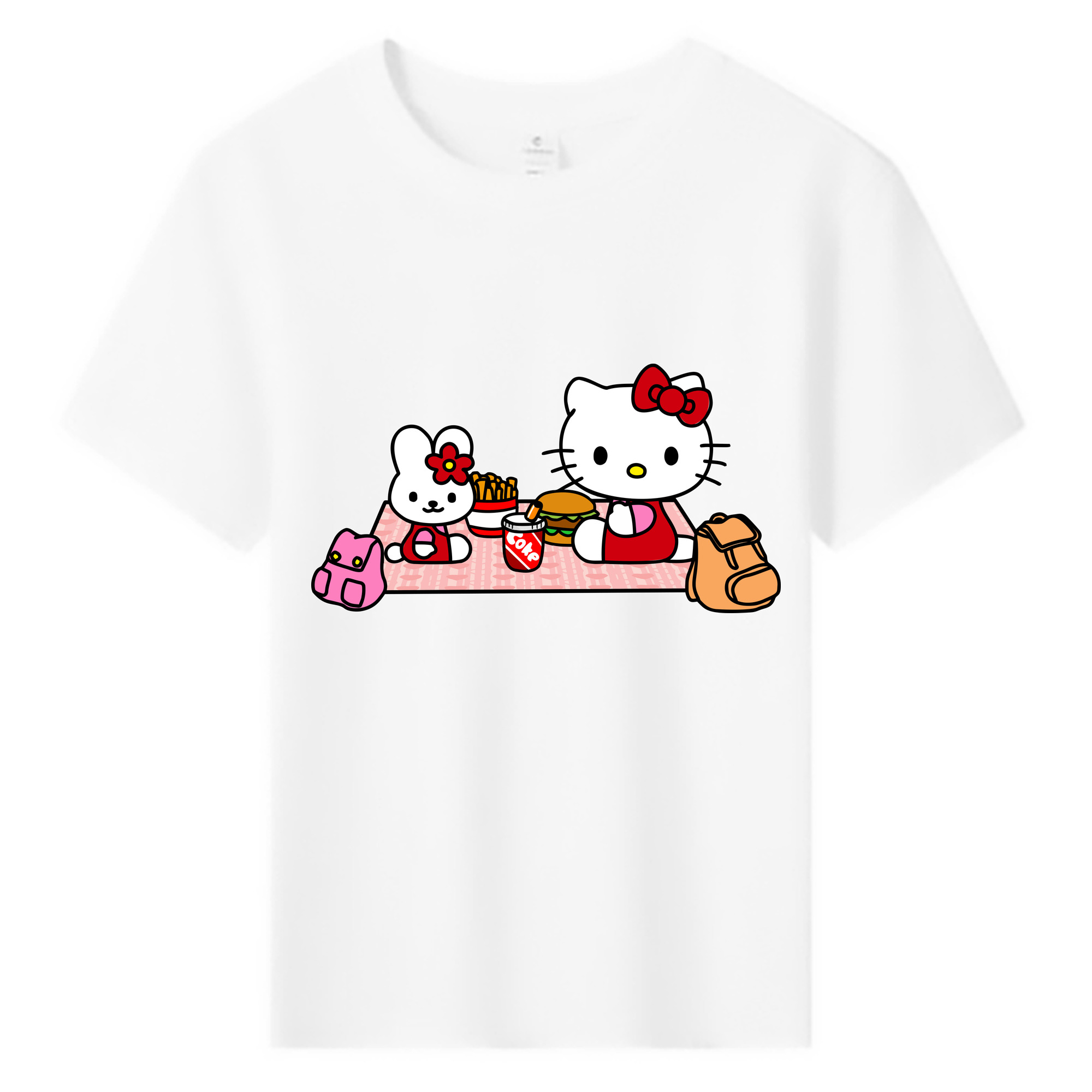 （画像用） Hello Kitty ハローキティ 綿100％キッズTシャツ（フロントプリント）