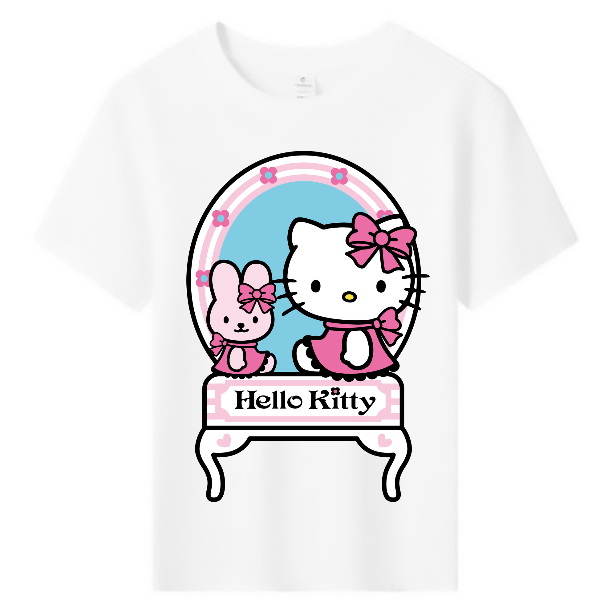 （画像用） Hello Kitty ハローキティ 綿100％キッズTシャツ（フロントプリント）