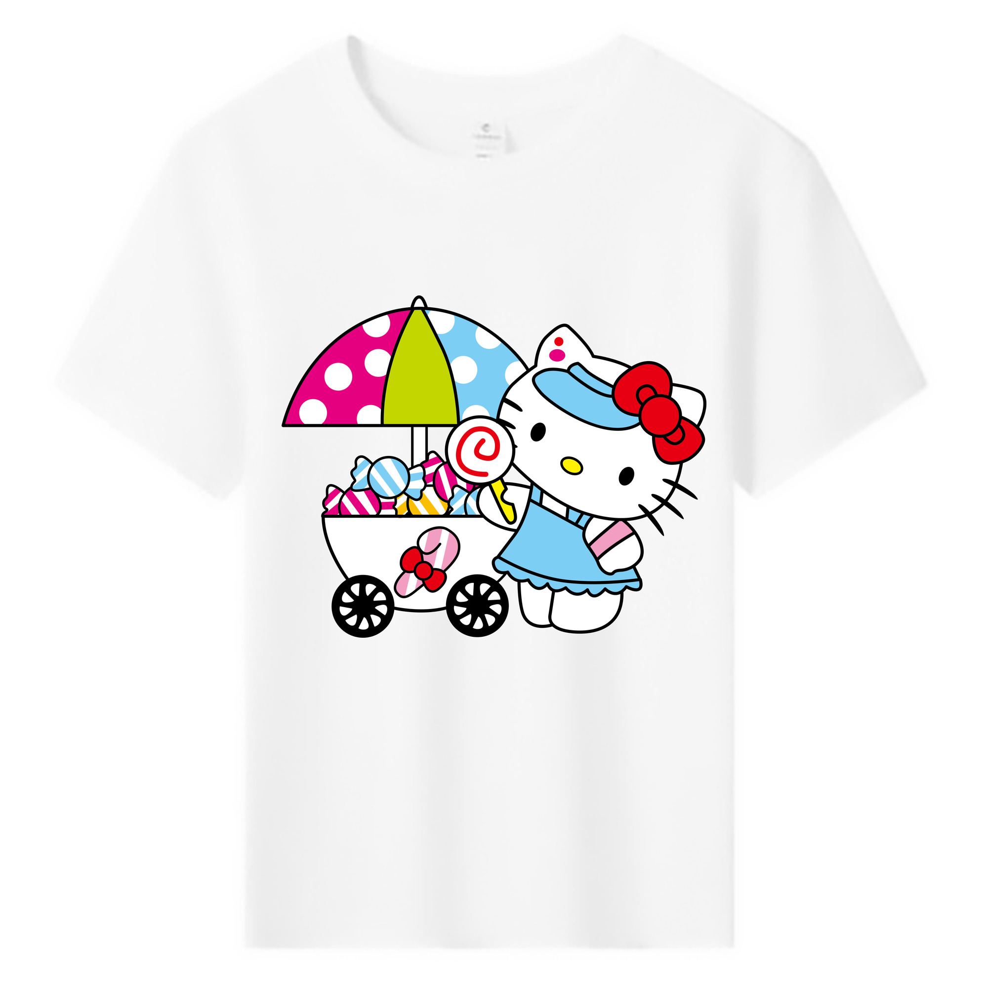 （画像用） Hello Kitty ハローキティ 綿100％キッズTシャツ（フロントプリント）