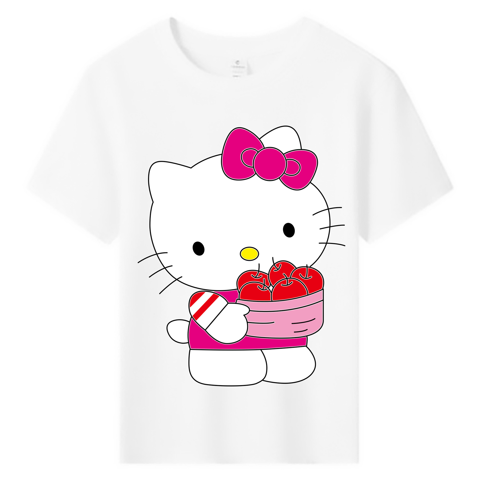 （画像用） Hello Kitty ハローキティ 綿100％キッズTシャツ（フロントプリント）