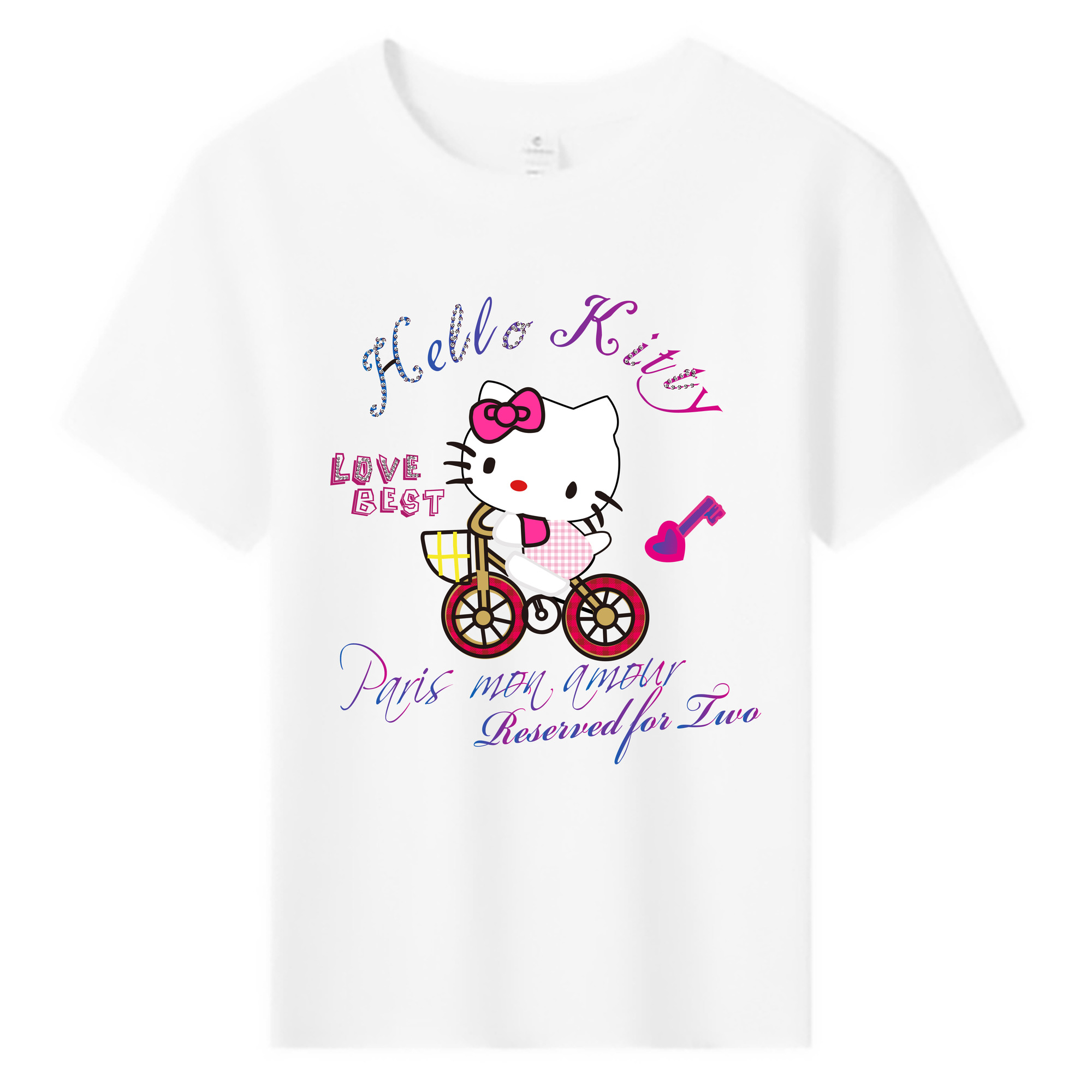 （画像用） Hello Kitty ハローキティ 綿100％キッズTシャツ（フロントプリント）