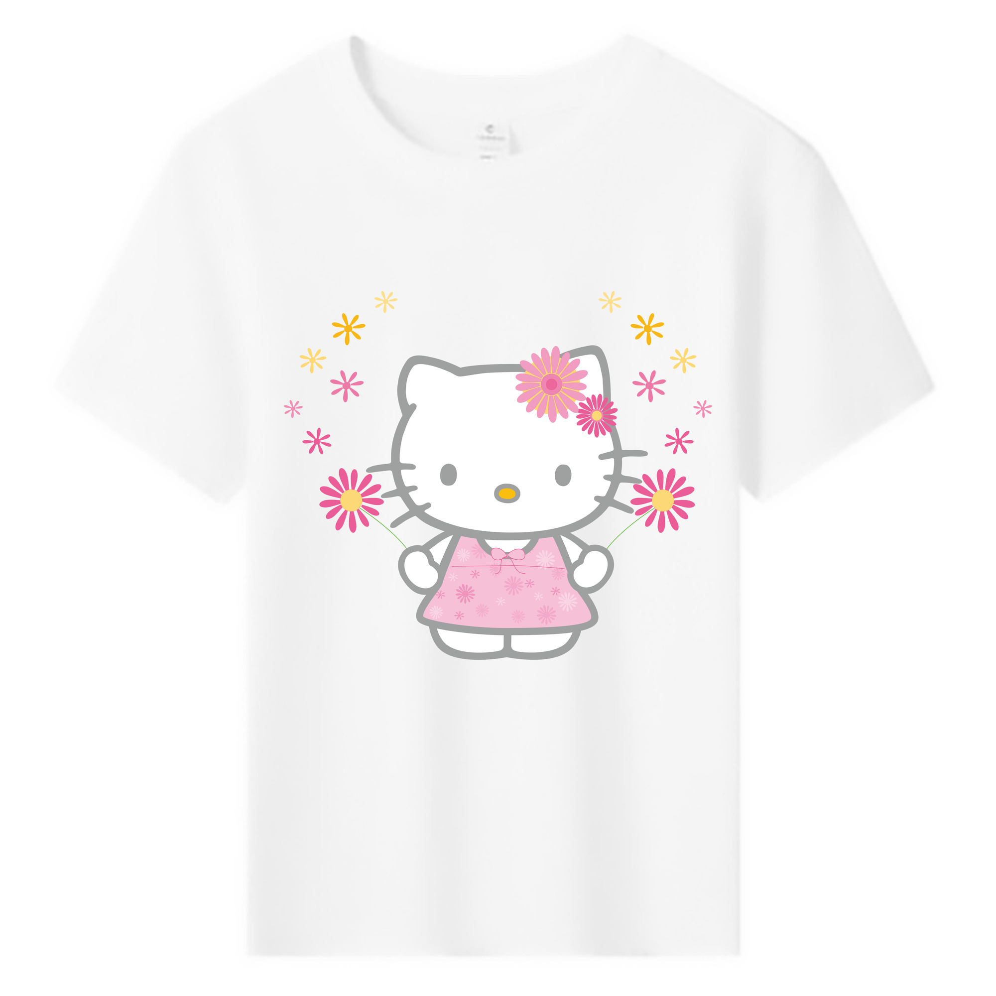 （画像用） Hello Kitty ハローキティ 綿100％キッズTシャツ（フロントプリント）