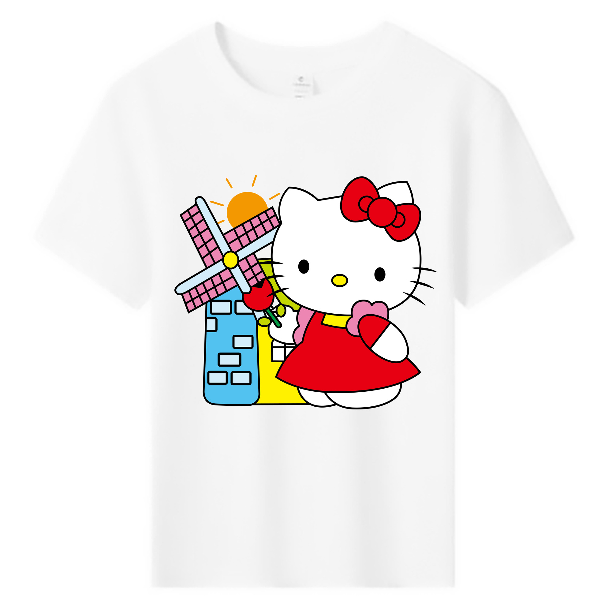 （画像用） Hello Kitty ハローキティ 綿100％キッズTシャツ（フロントプリント）