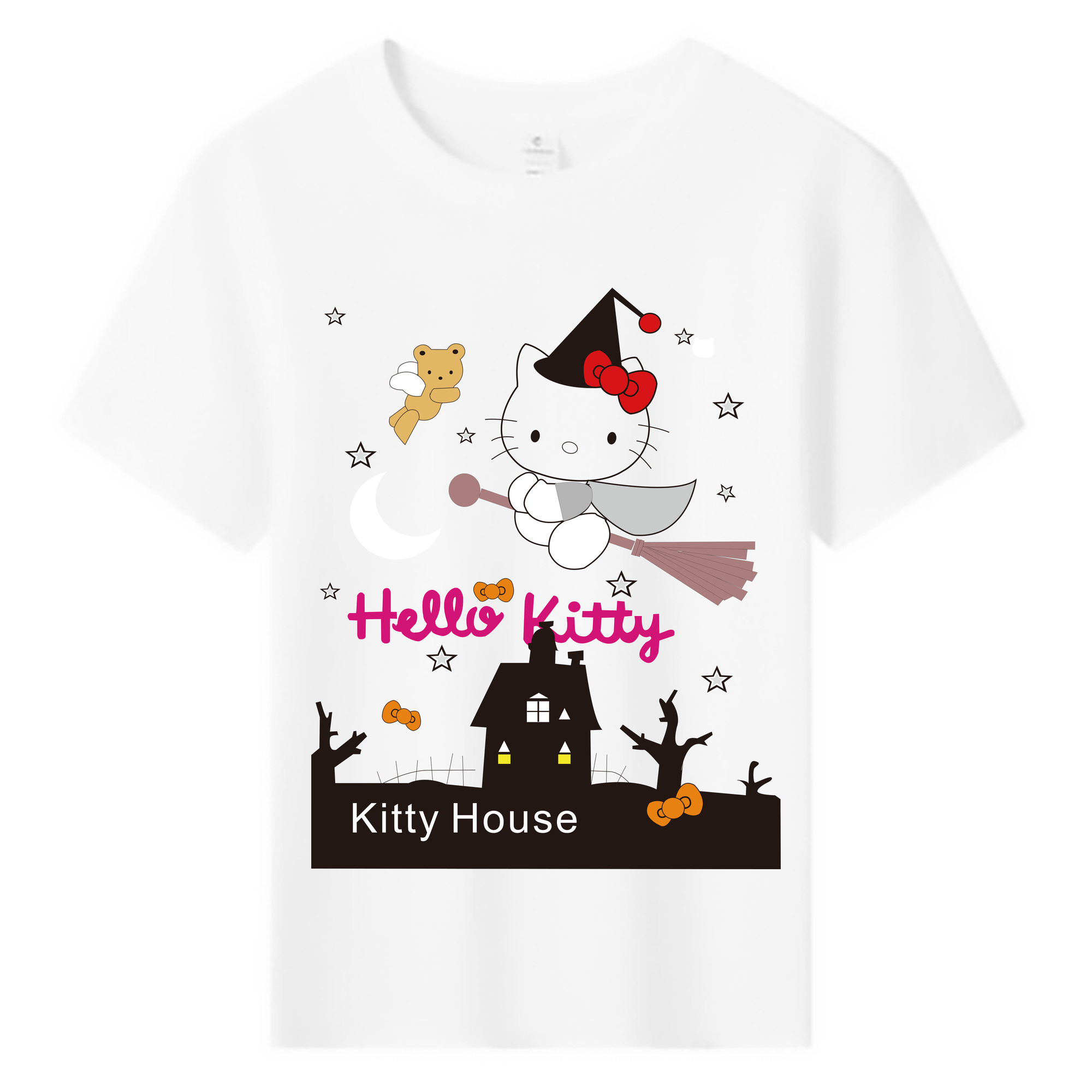 （画像用） Hello Kitty ハローキティ 綿100％キッズTシャツ（フロントプリント）