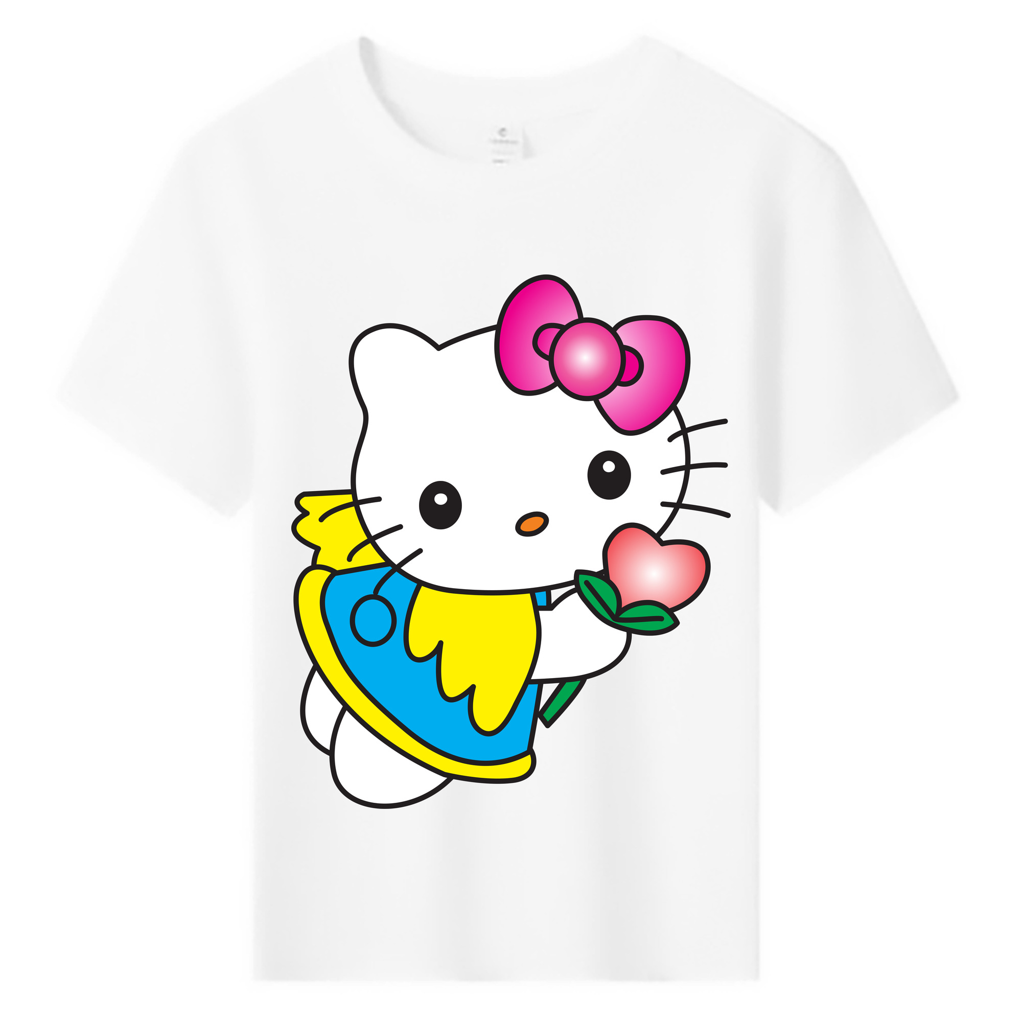 （画像用） Hello Kitty ハローキティ 綿100％キッズTシャツ（フロントプリント）