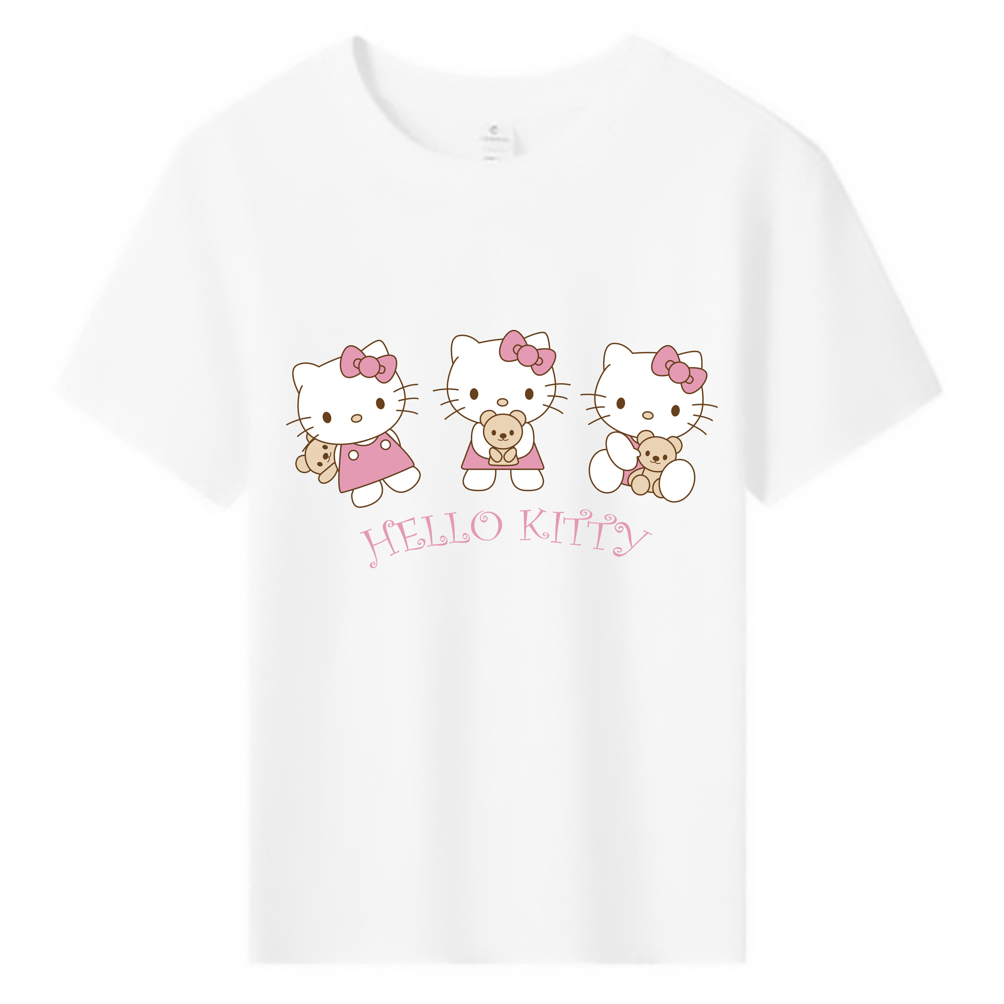 （画像用） Hello Kitty ハローキティ 綿100％キッズTシャツ（フロントプリント）