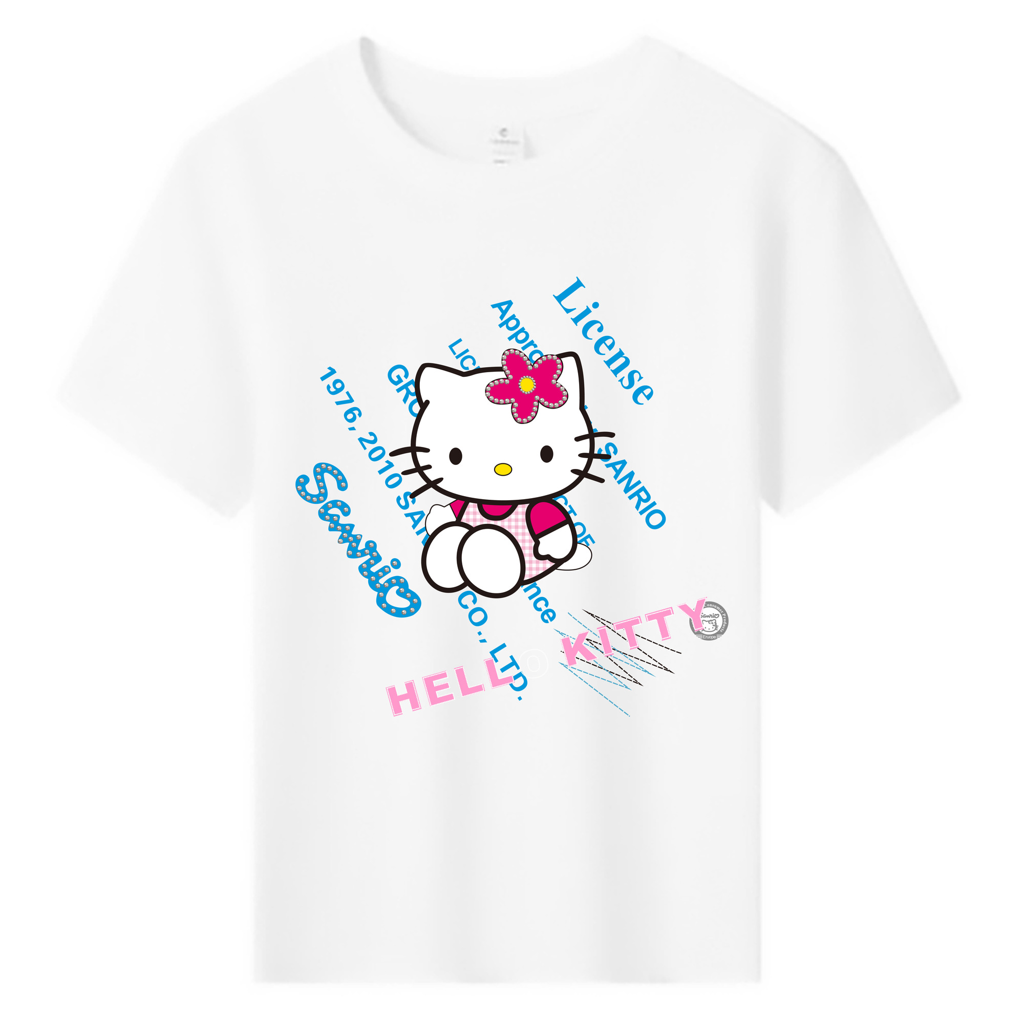 （画像用） Hello Kitty ハローキティ 綿100％キッズTシャツ（フロントプリント）