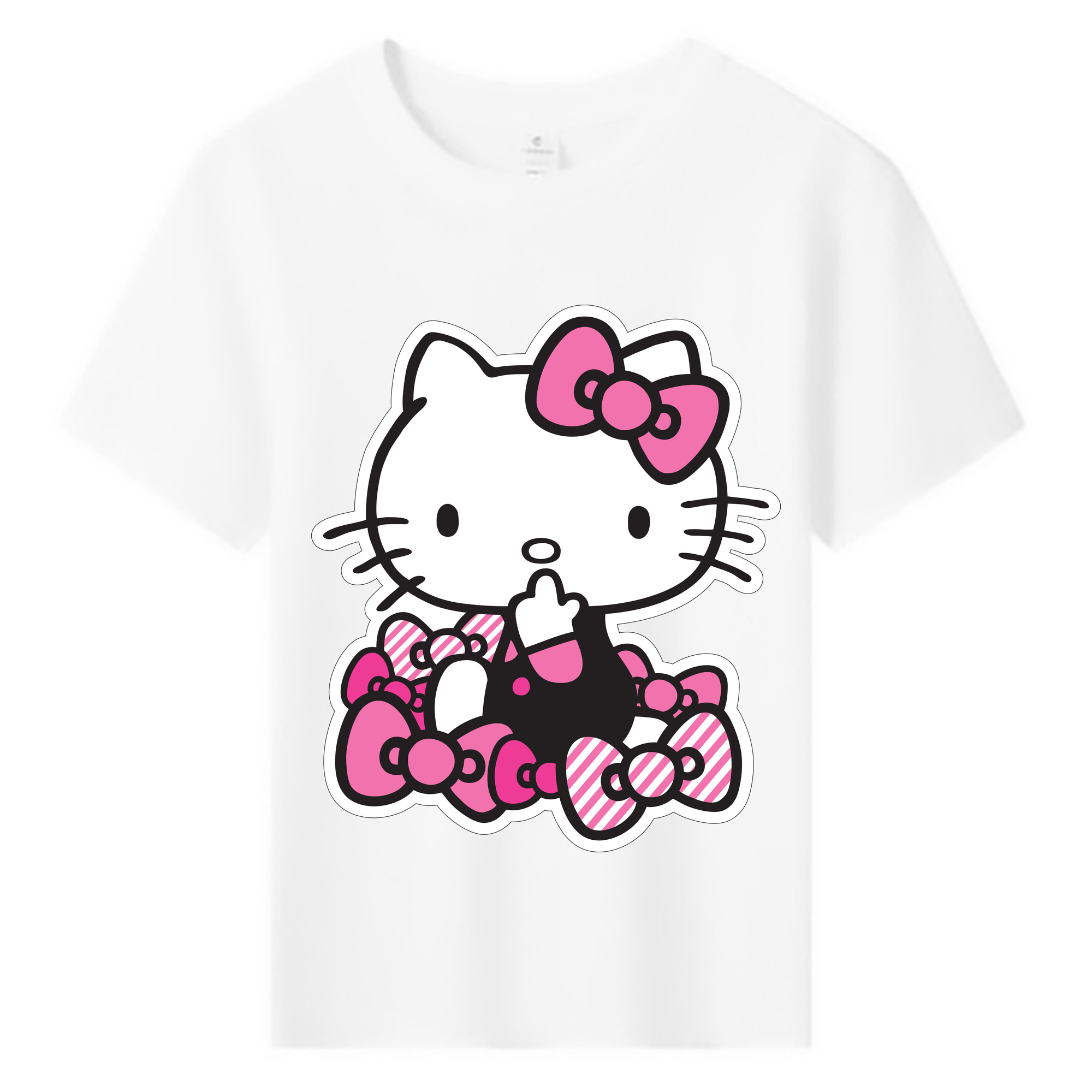 （画像用） Hello Kitty ハローキティ 綿100％キッズTシャツ（フロントプリント）