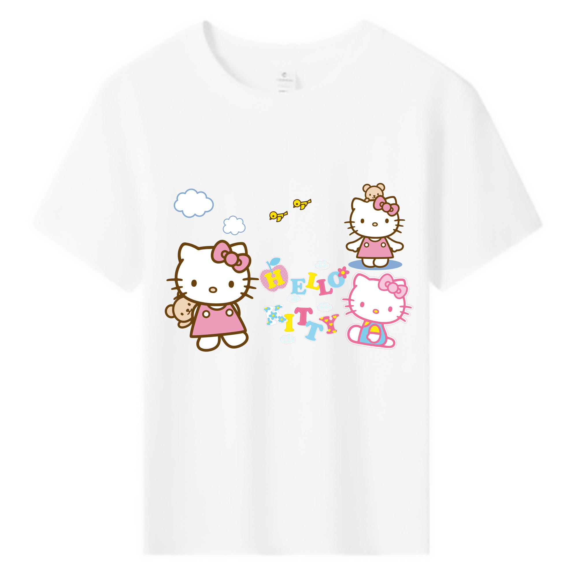 （画像用） Hello Kitty ハローキティ 綿100％キッズTシャツ（フロントプリント）