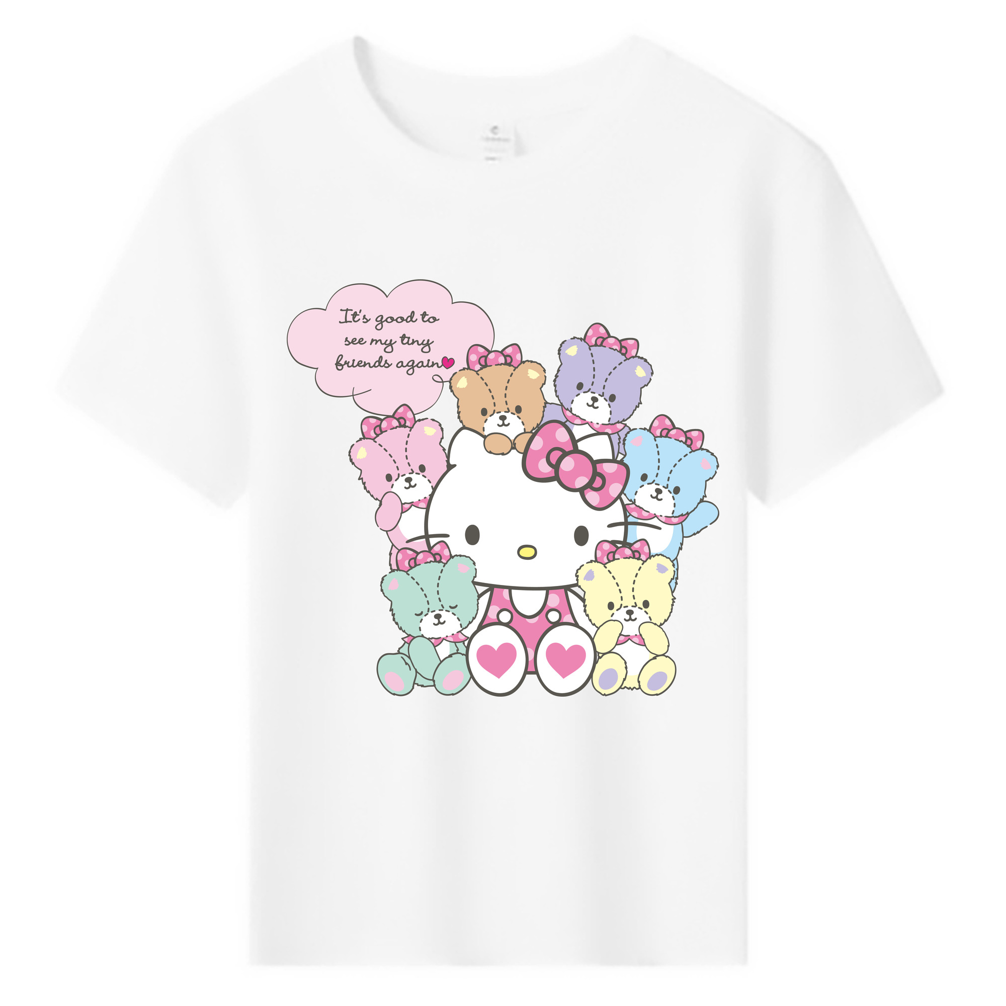 （画像用） Hello Kitty ハローキティ 綿100％キッズTシャツ（フロントプリント）