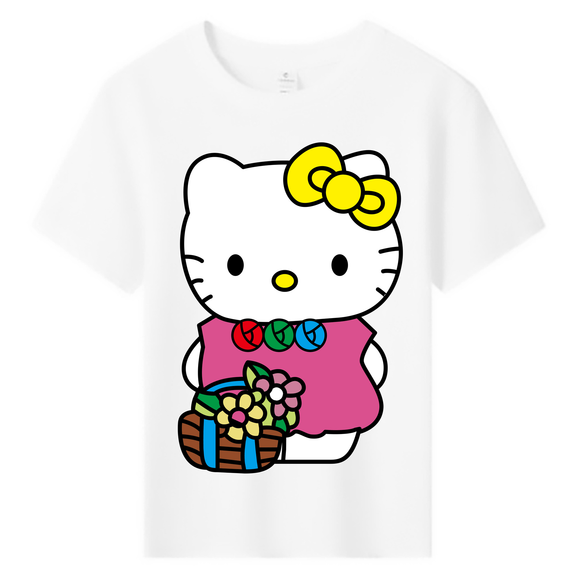 （画像用） Hello Kitty ハローキティ 綿100％キッズTシャツ（フロントプリント）