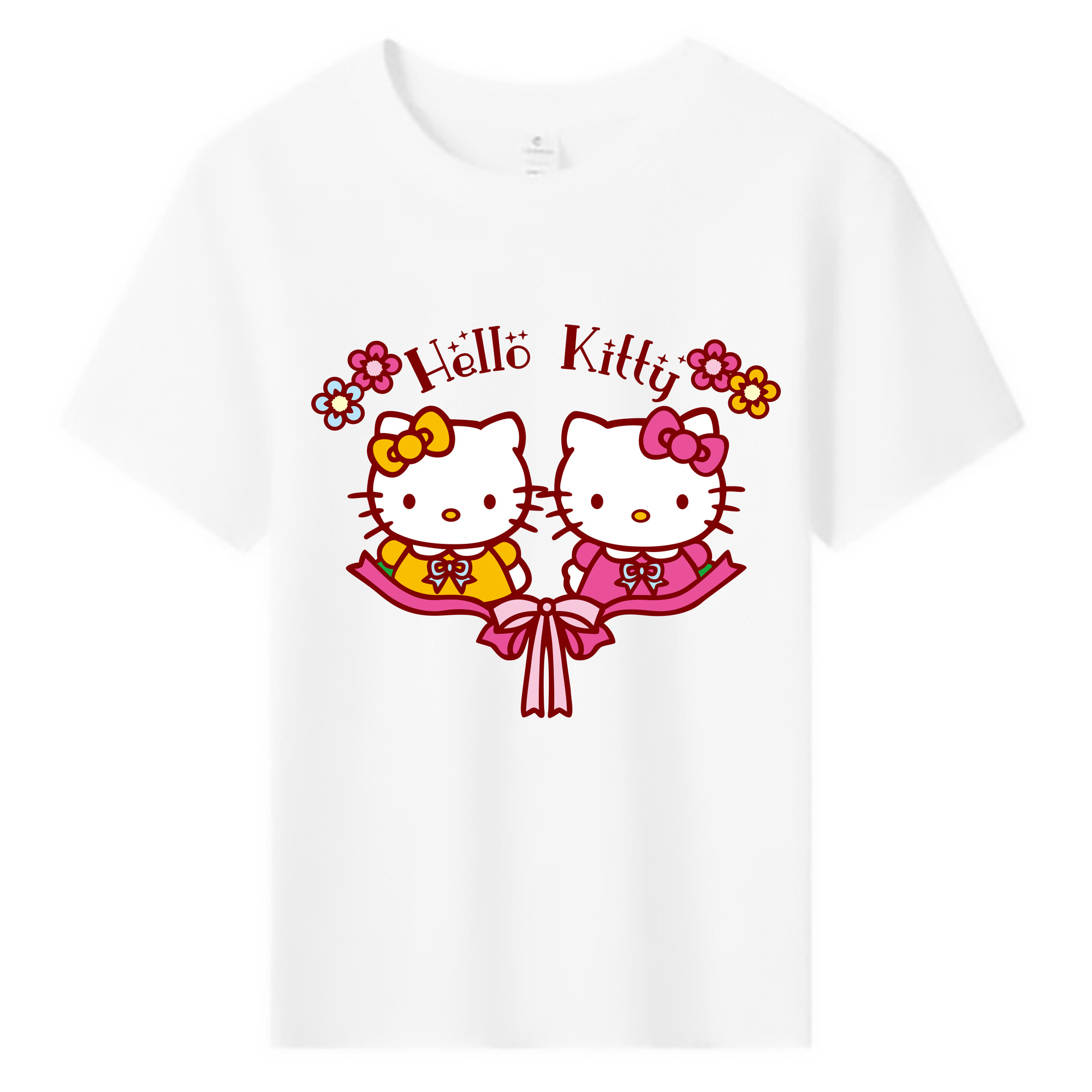 （画像用） Hello Kitty ハローキティ 綿100％キッズTシャツ（フロントプリント）