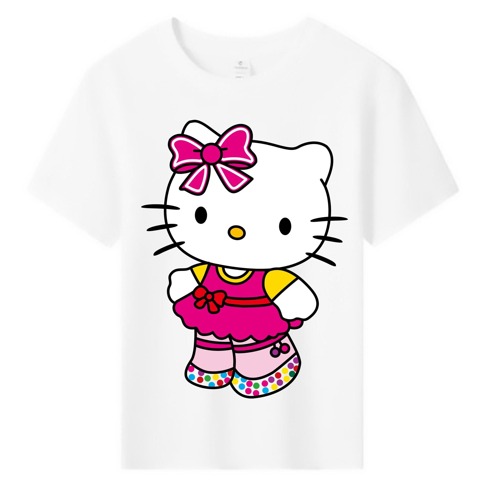 （画像用） Hello Kitty ハローキティ 綿100％キッズTシャツ（フロントプリント）