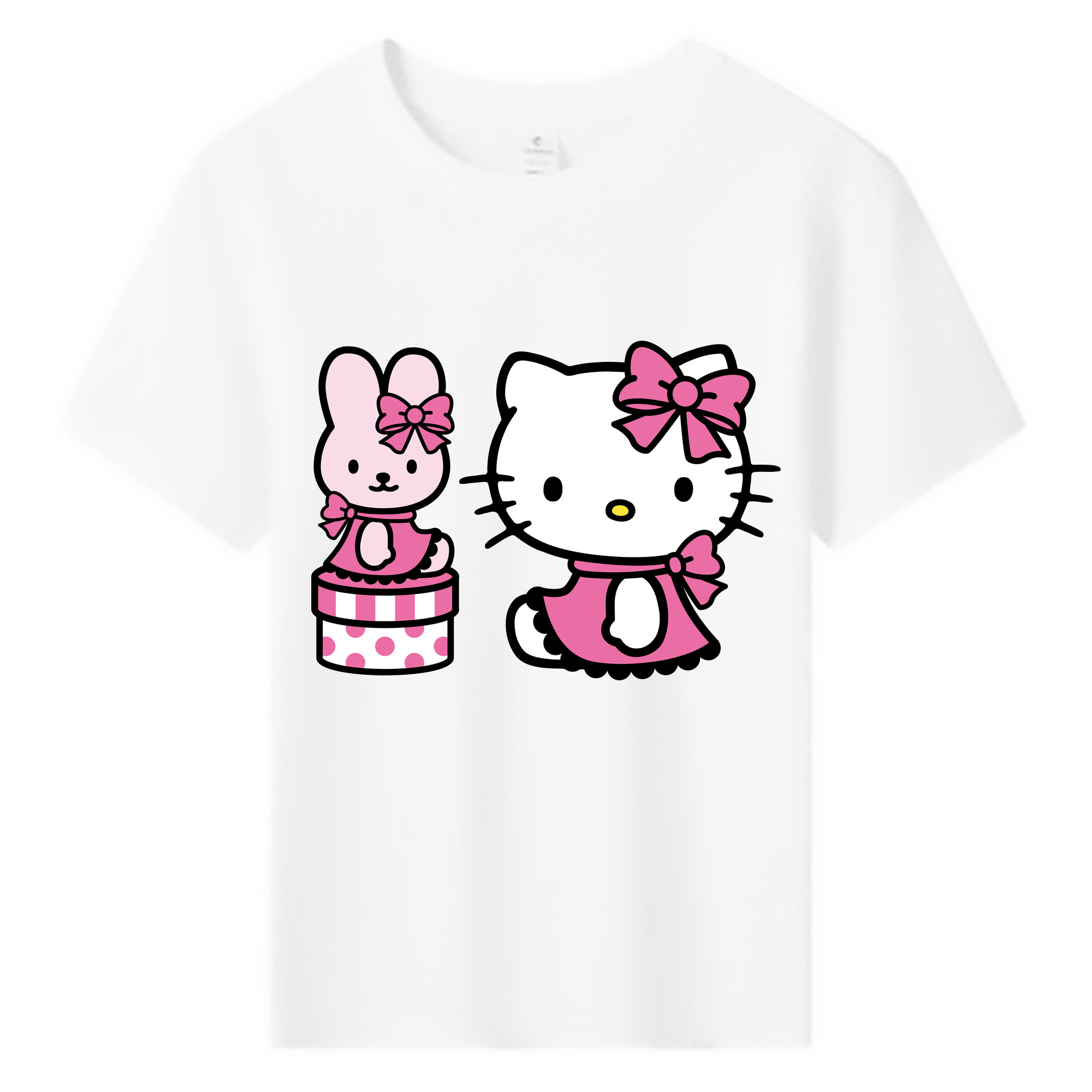 （画像用） Hello Kitty ハローキティ 綿100％キッズTシャツ（フロントプリント）