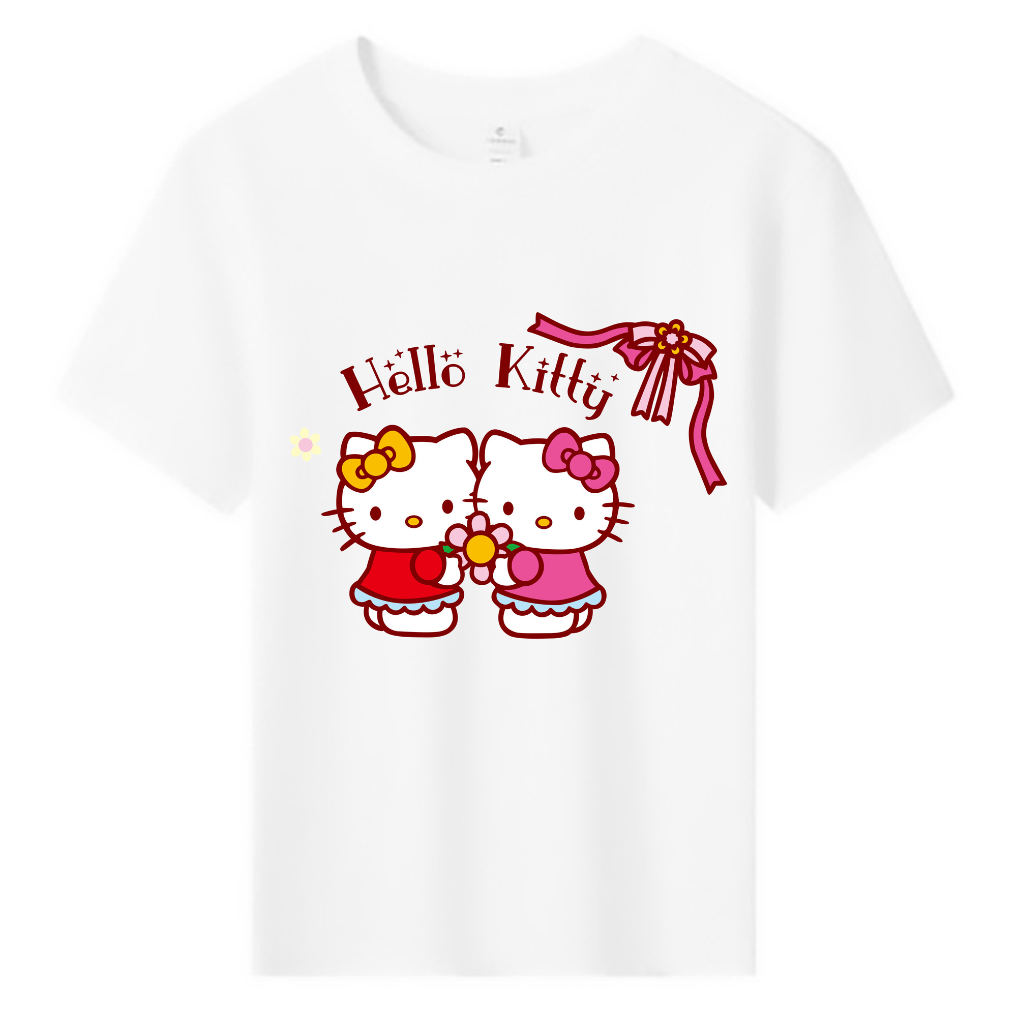 （画像用） Hello Kitty ハローキティ 綿100％キッズTシャツ（フロントプリント）